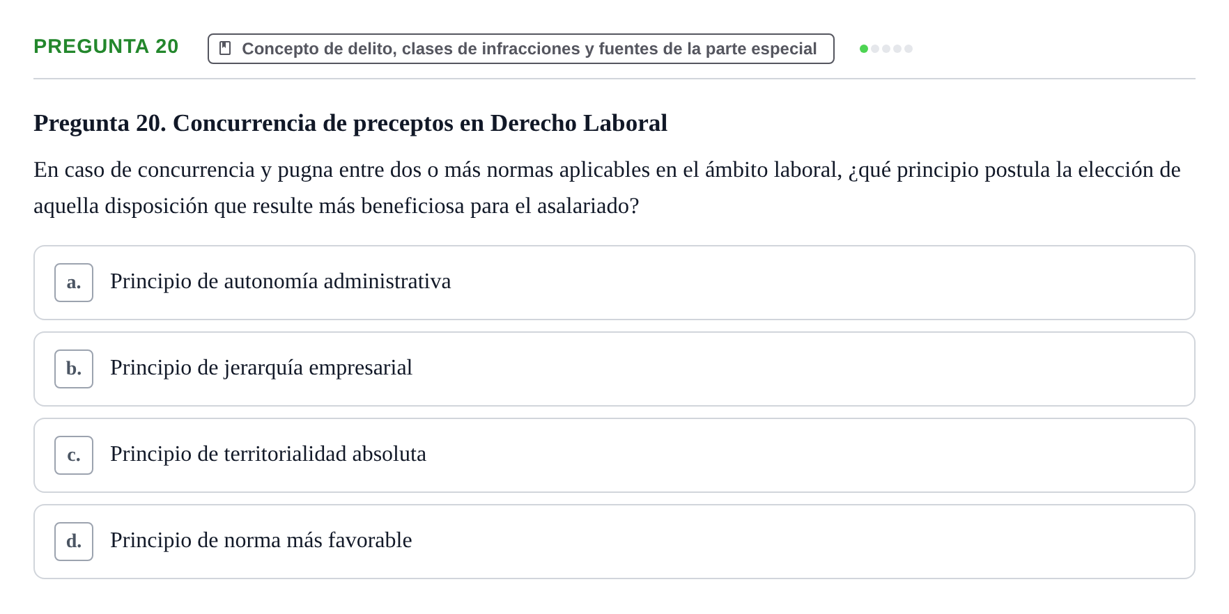 Enunciado: Pregunta 20