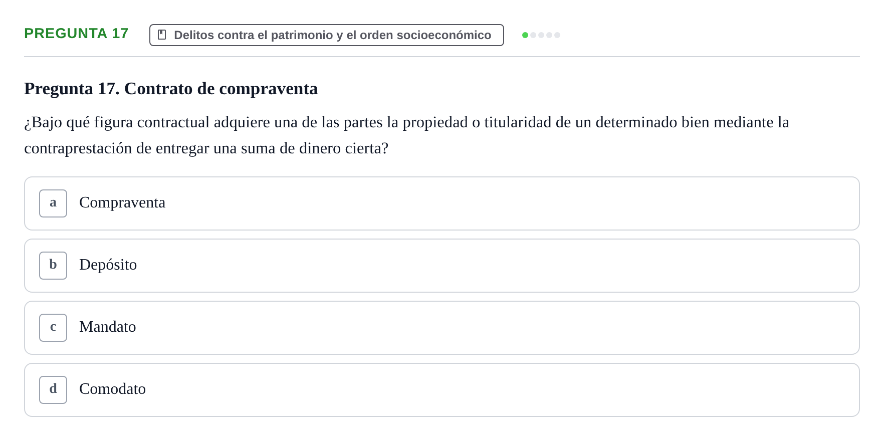 Enunciado: Pregunta 17