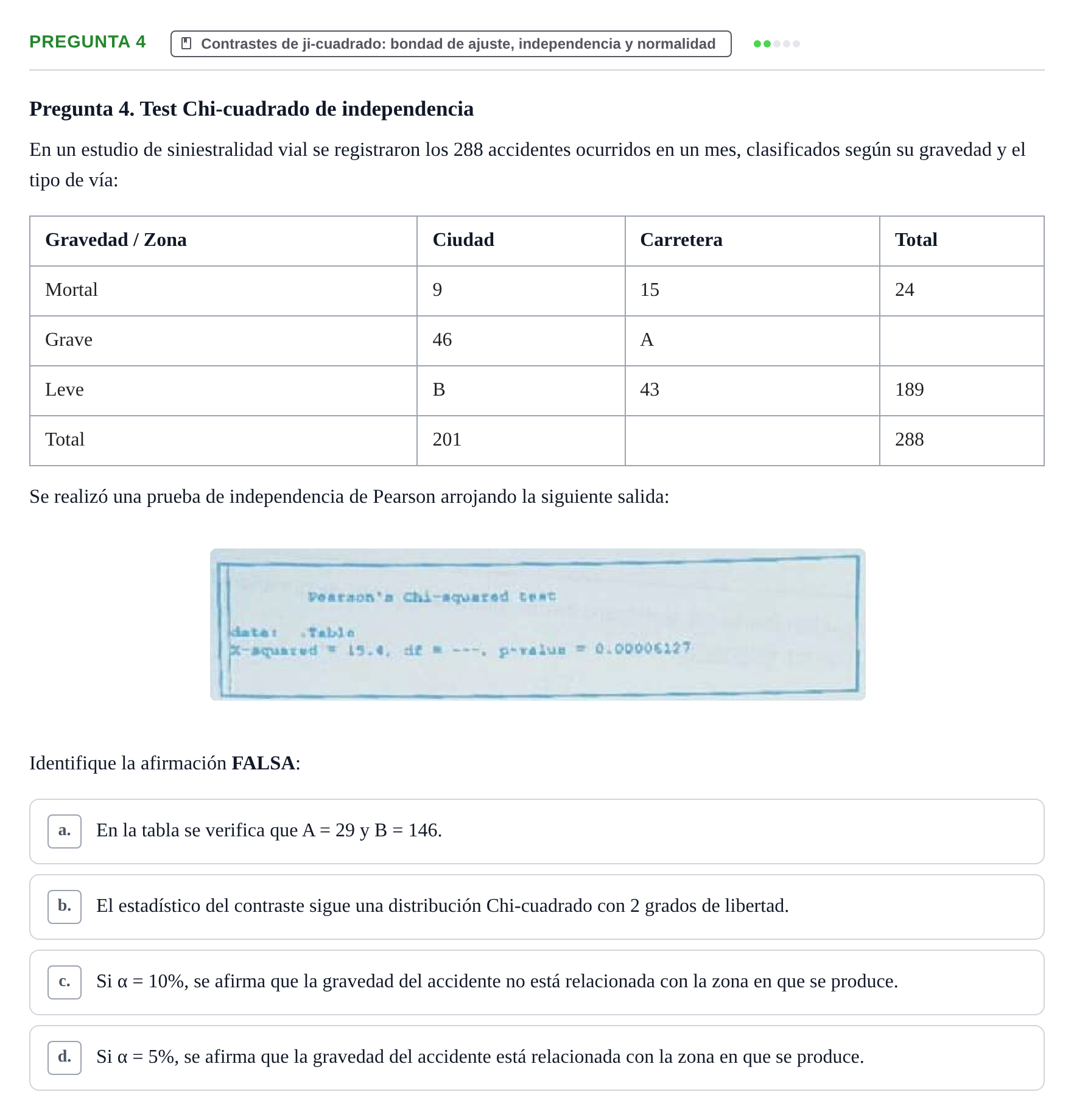 Enunciado: Pregunta 4 · Estadística II UB 2023