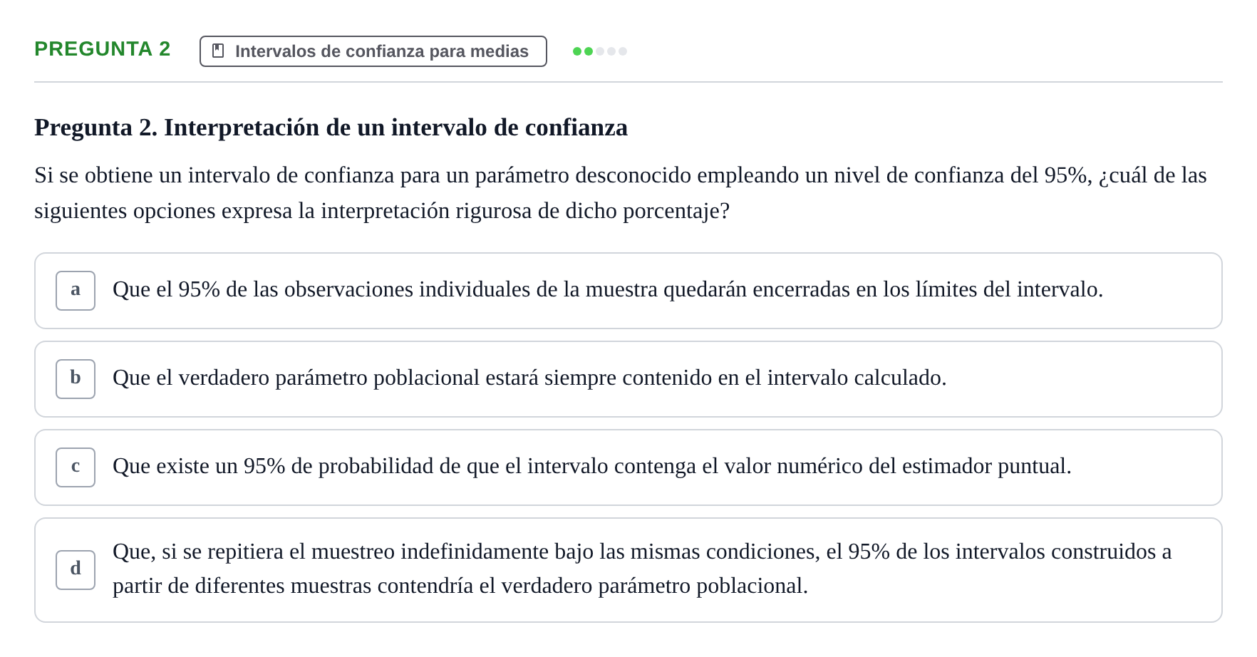 Enunciado: Pregunta 2 · Estadística II UB Examen final. Estadística II