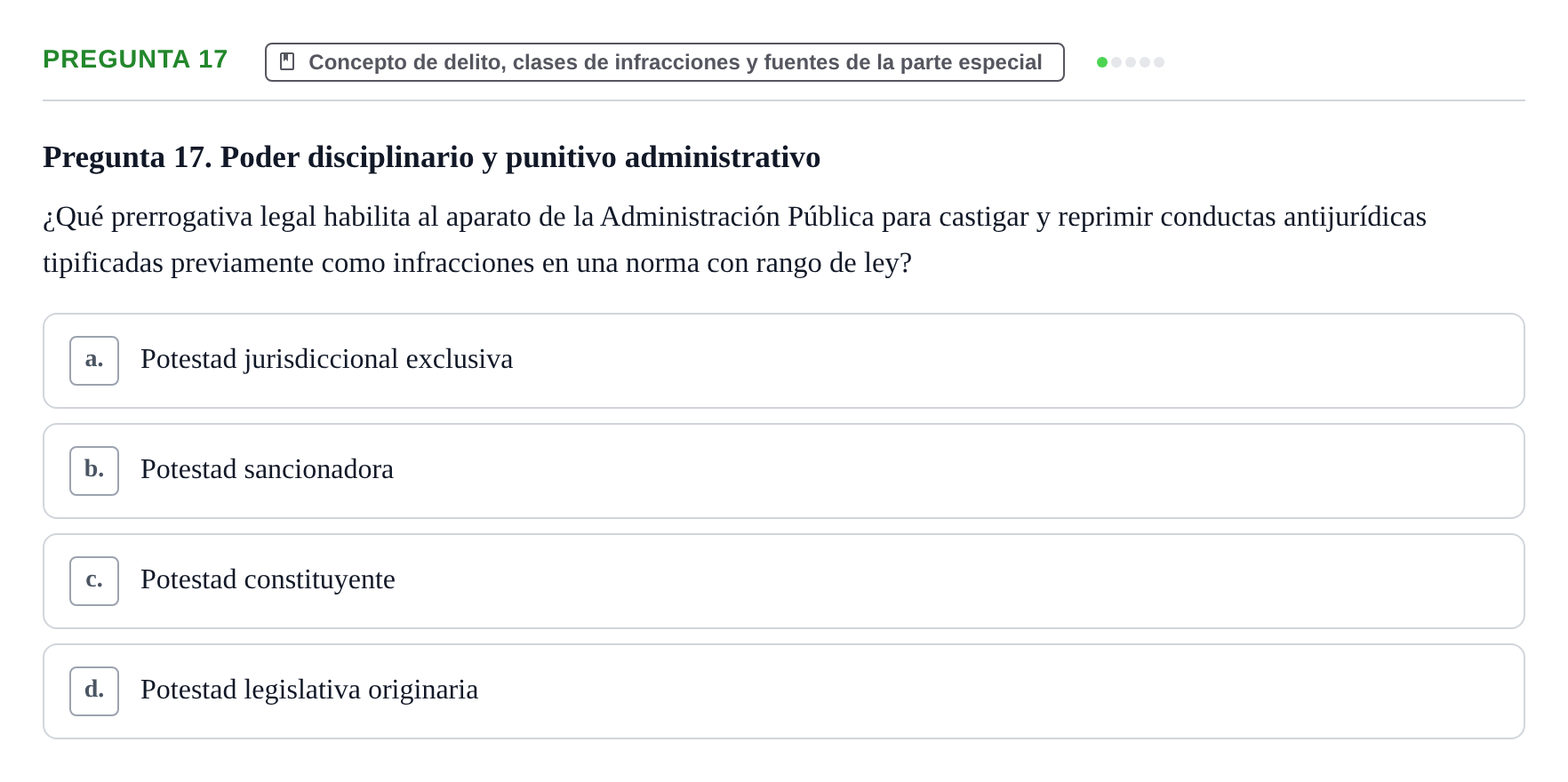 Enunciado: Pregunta 17
