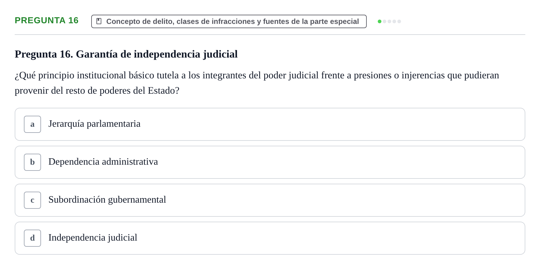 Enunciado: Pregunta 16