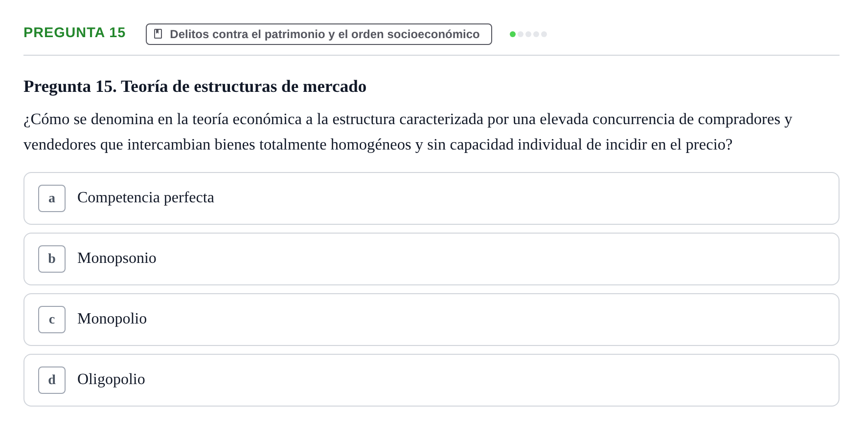 Enunciado: Pregunta 15