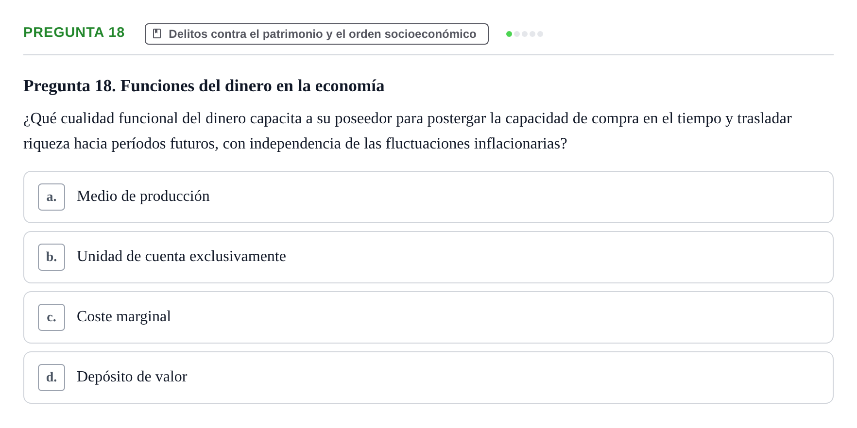 Enunciado: Pregunta 18