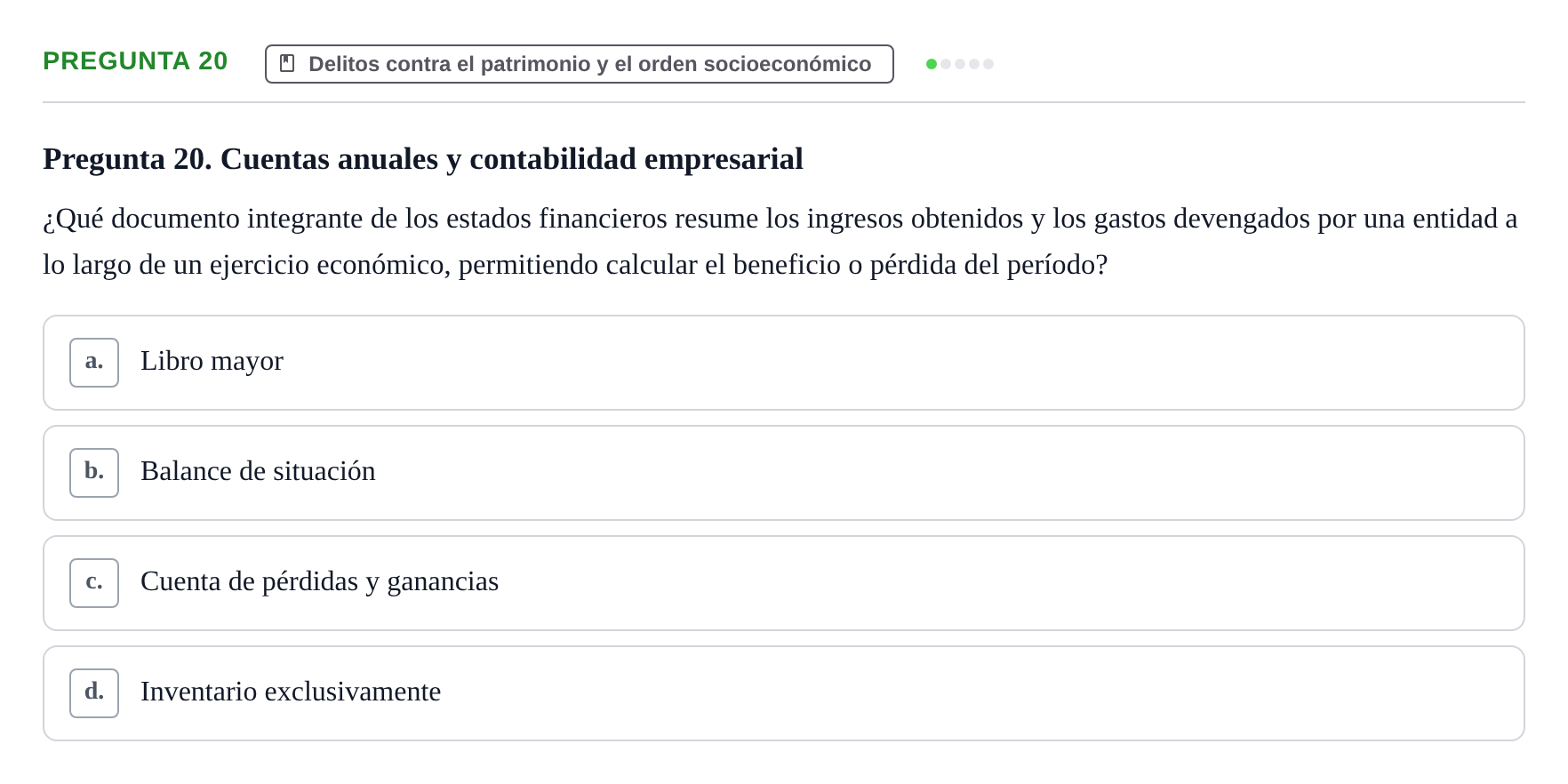 Enunciado: Pregunta 20