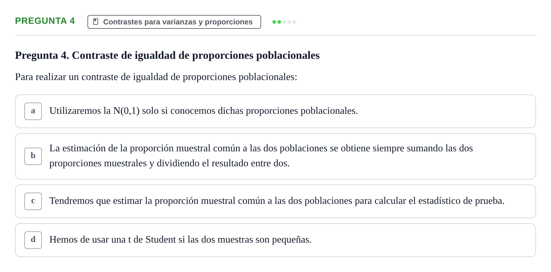 Enunciado: Pregunta 4 · Estadística II UB 2023