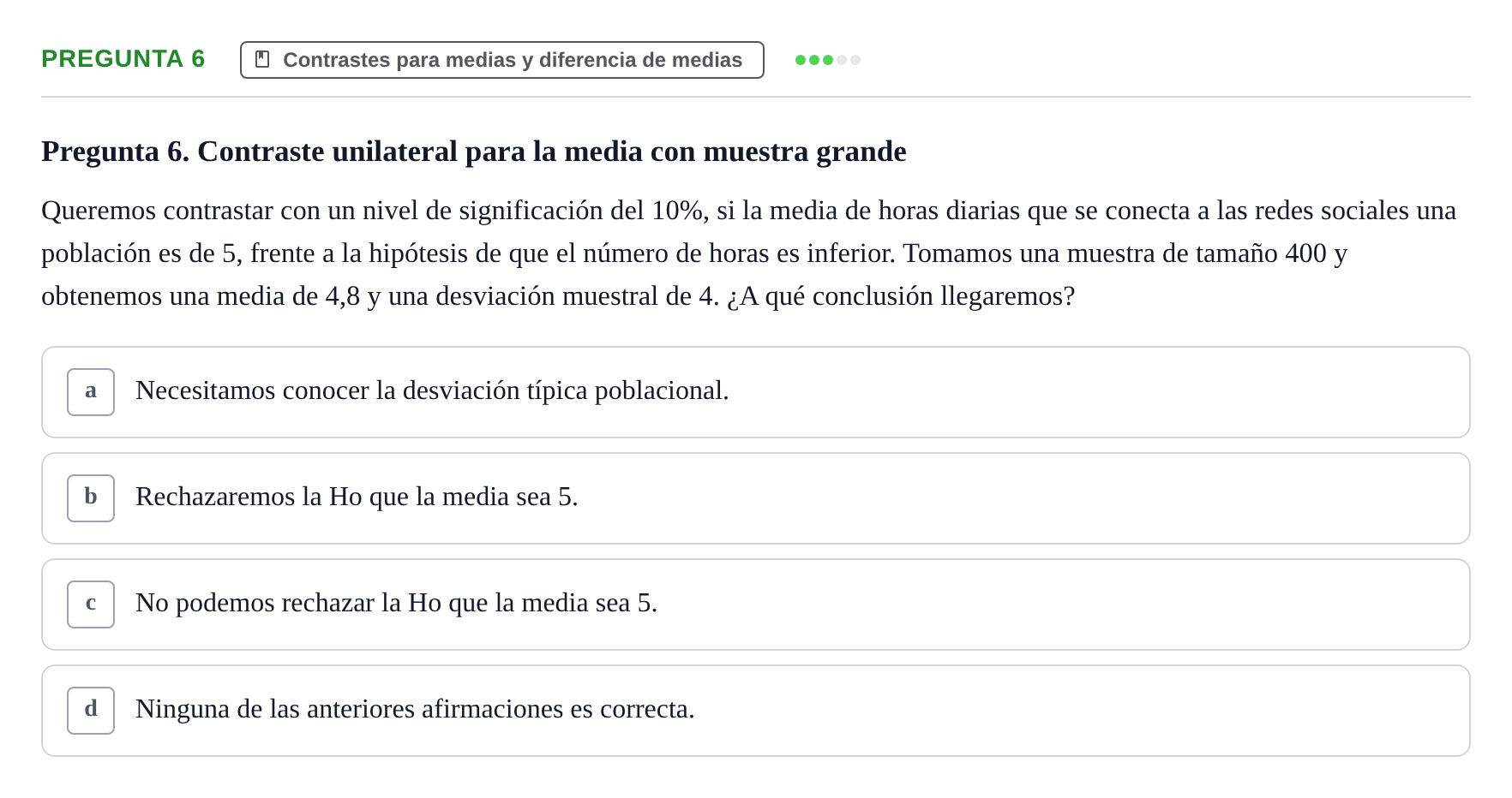 Enunciado: Pregunta 6 · Estadística II UB 2023