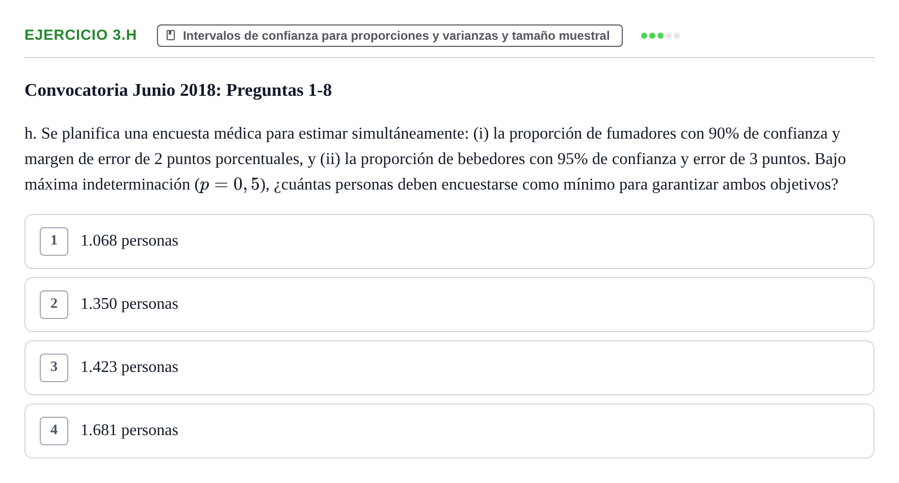 Enunciado: Ejercicio 3.h · Estadística II UB 2019