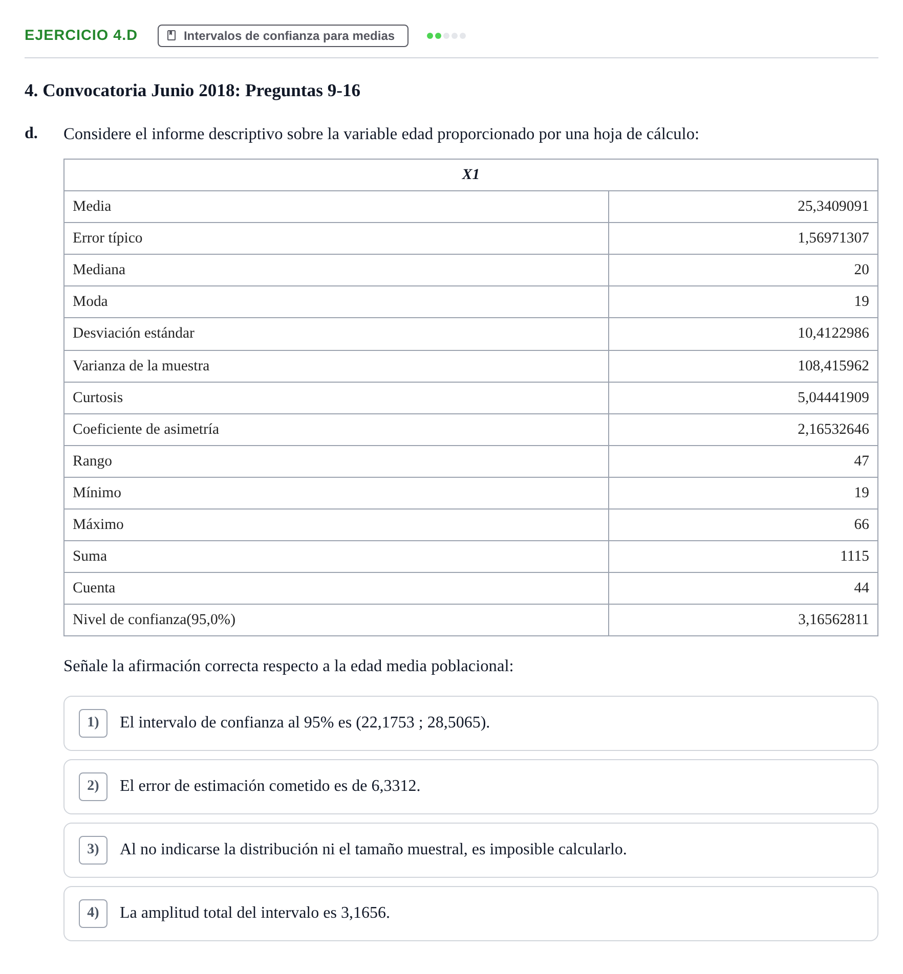 Enunciado: Ejercicio 4.d · Estadística II UB 2019