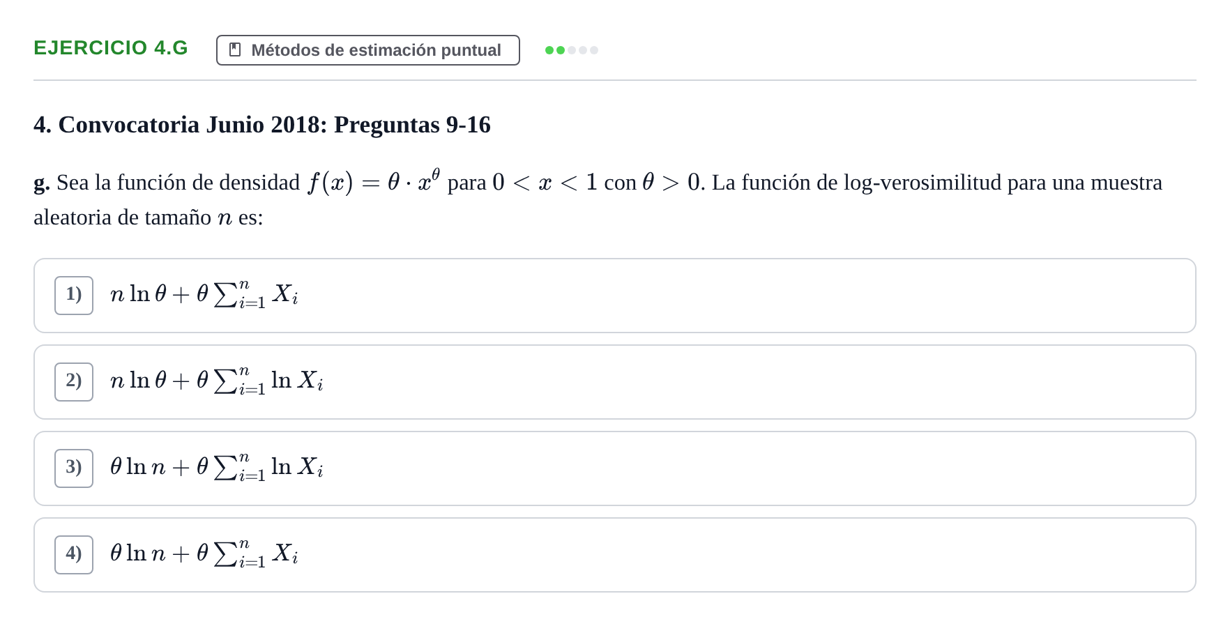 Enunciado: Ejercicio 4.g · Estadística II UB 2019