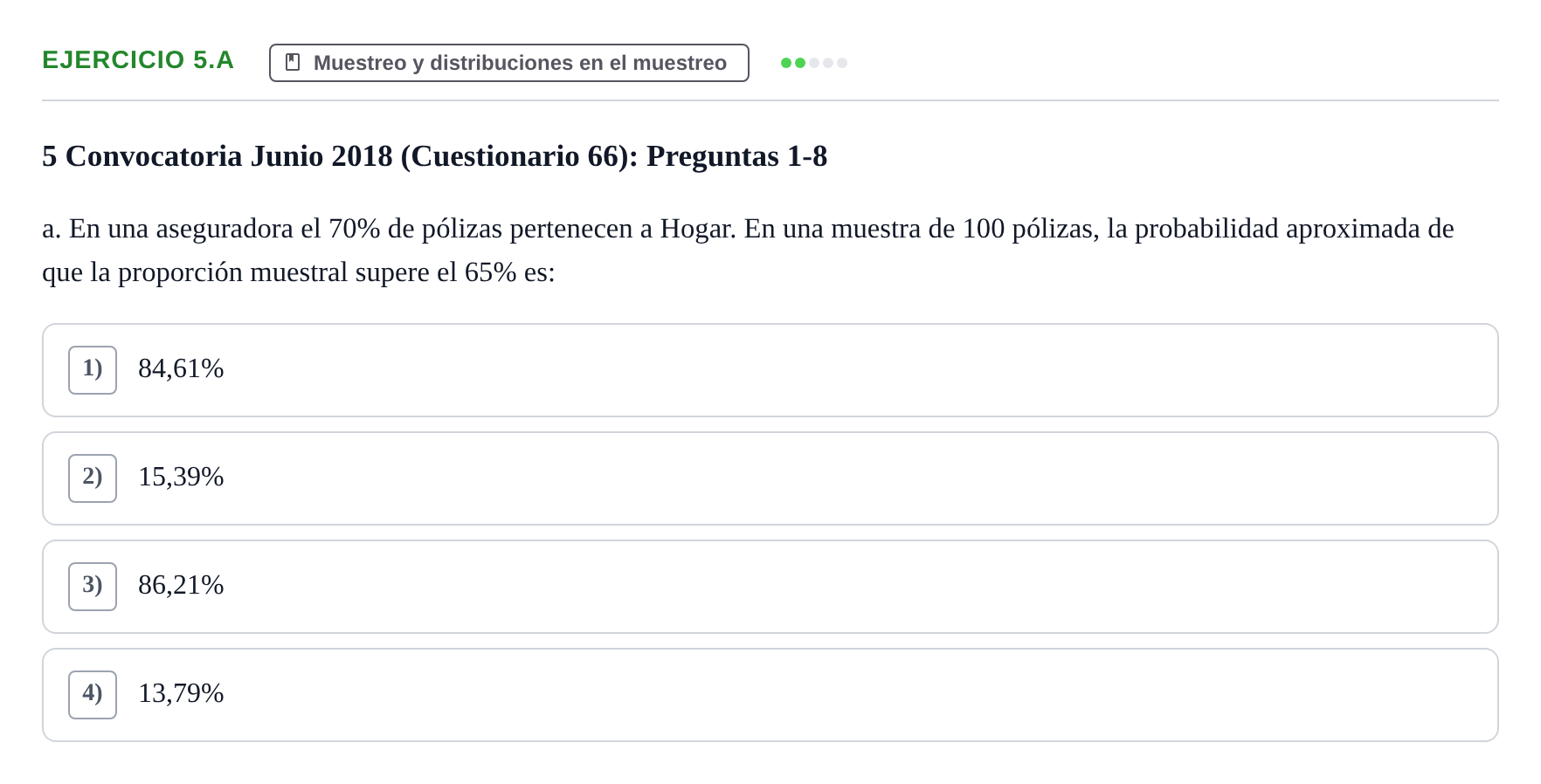 Enunciado: Ejercicio 5.a · Estadística II UB 2019