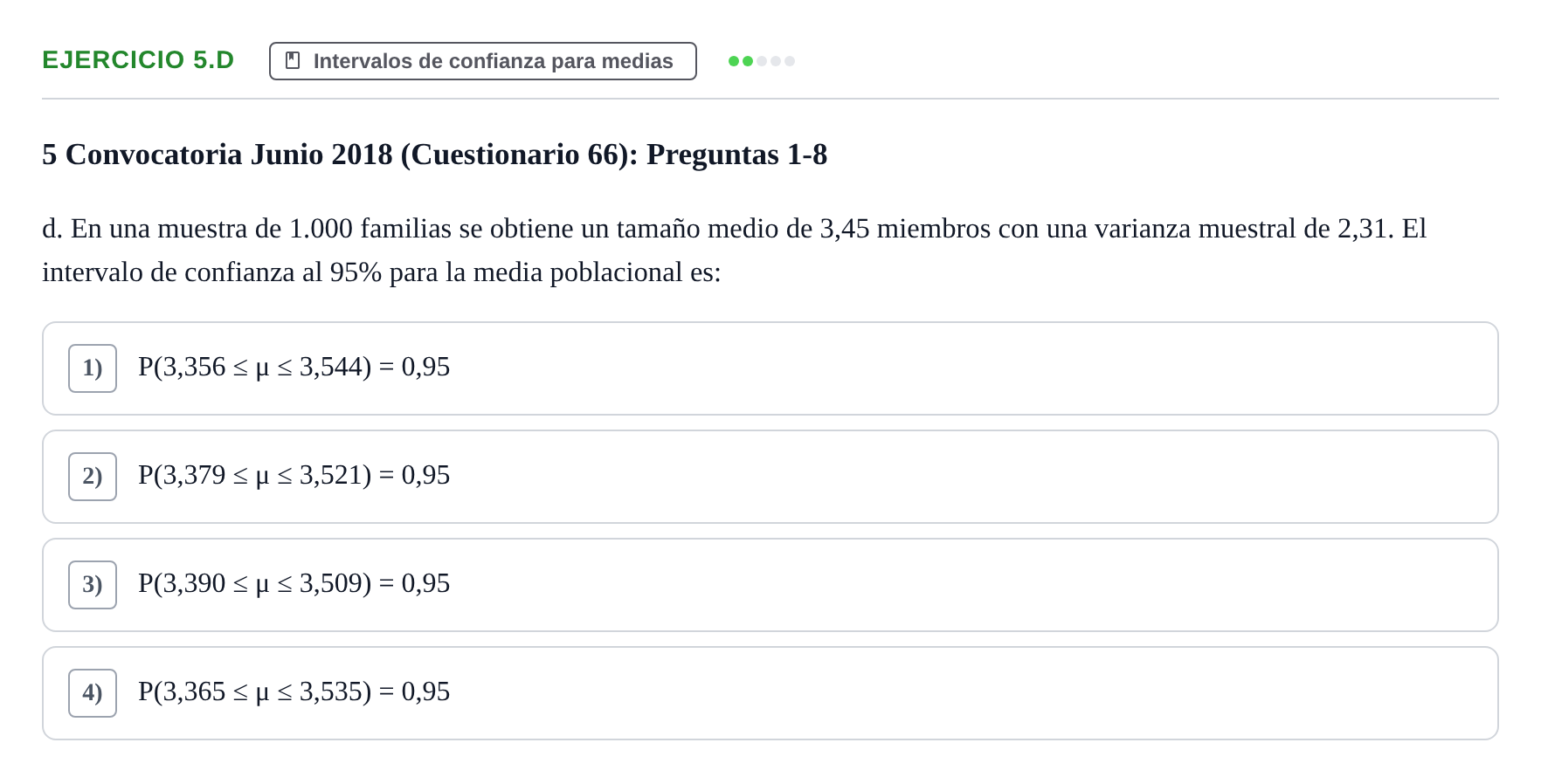 Enunciado: Ejercicio 5.d · Estadística II UB 2019