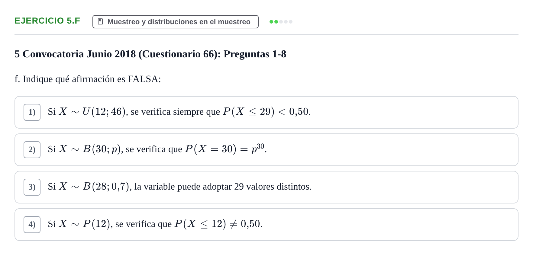 Enunciado: Ejercicio 5.f · Estadística II UB 2019