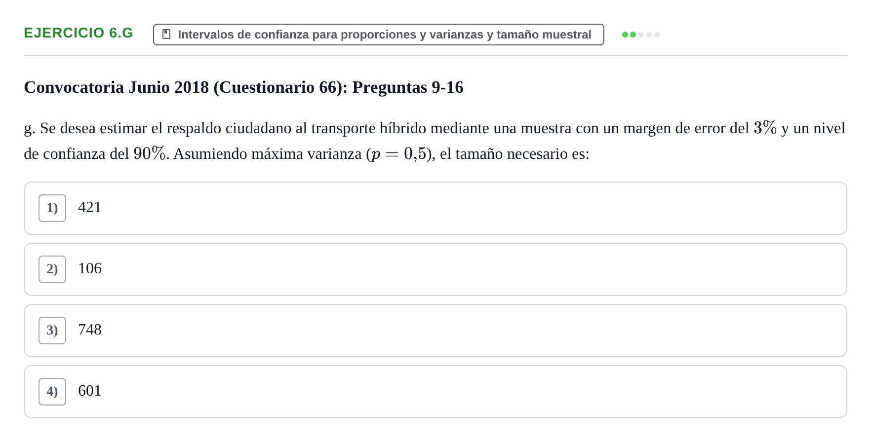 Enunciado: Ejercicio 6.g · Estadística II UB 2019