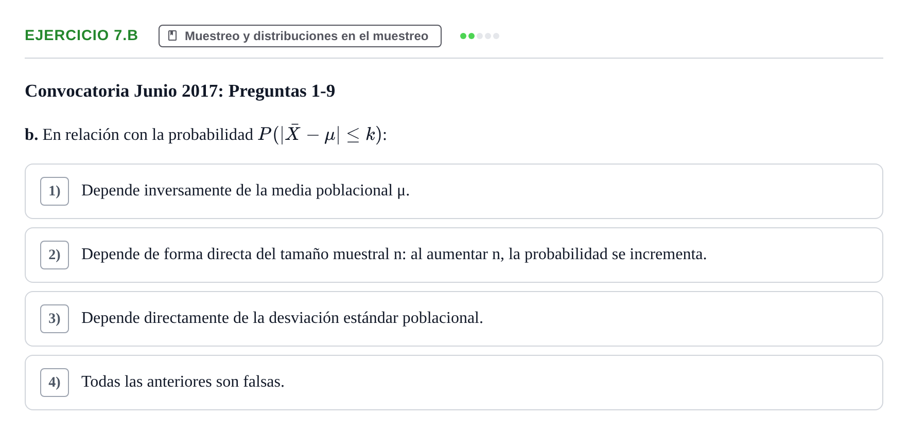 Enunciado: Ejercicio 7.b · Estadística II UB 2019