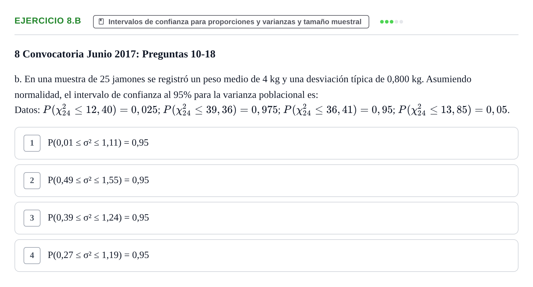 Enunciado: Ejercicio 8.b · Estadística II UB 2019