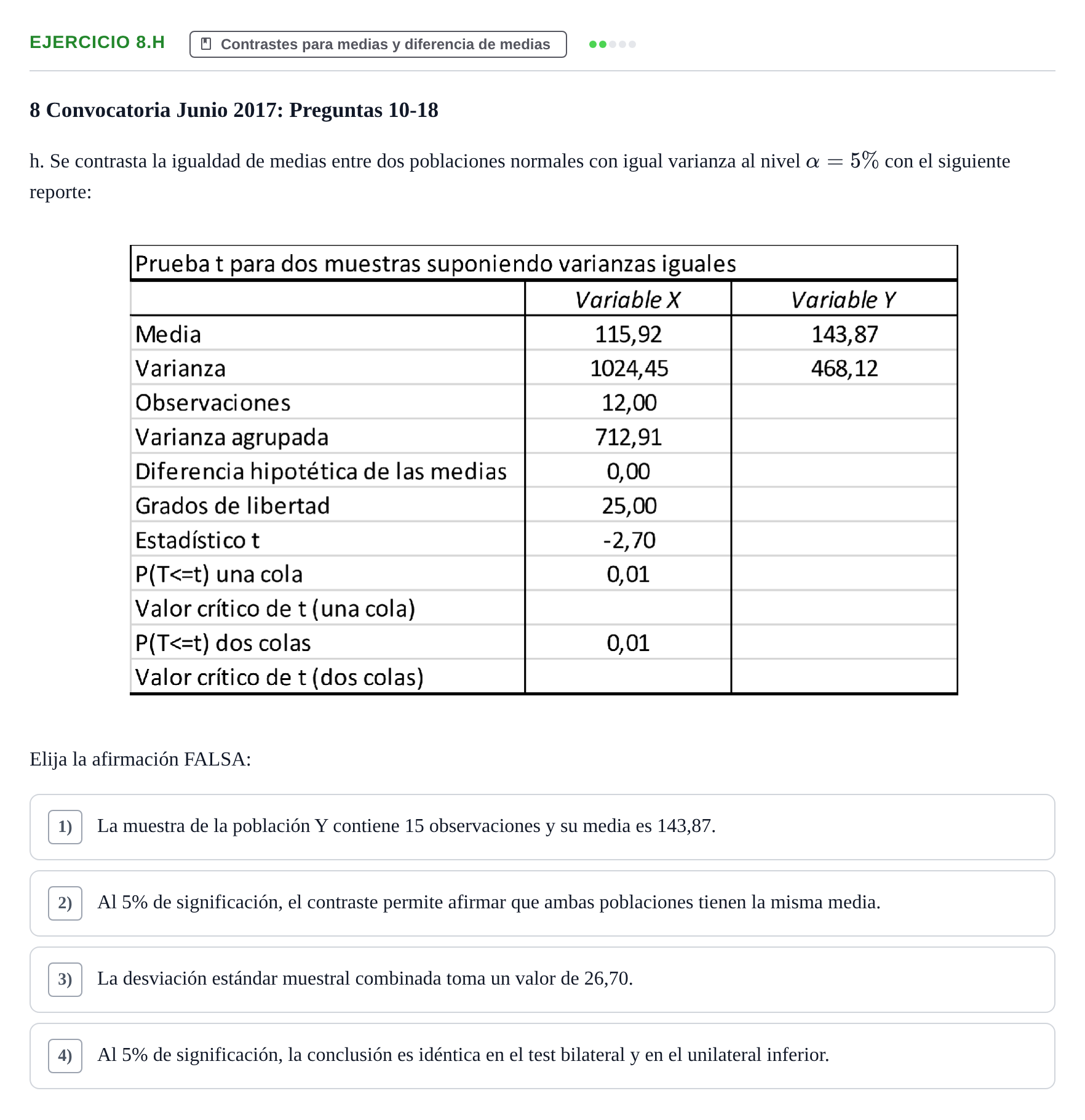 Enunciado: Ejercicio 8.h · Estadística II UB 2019