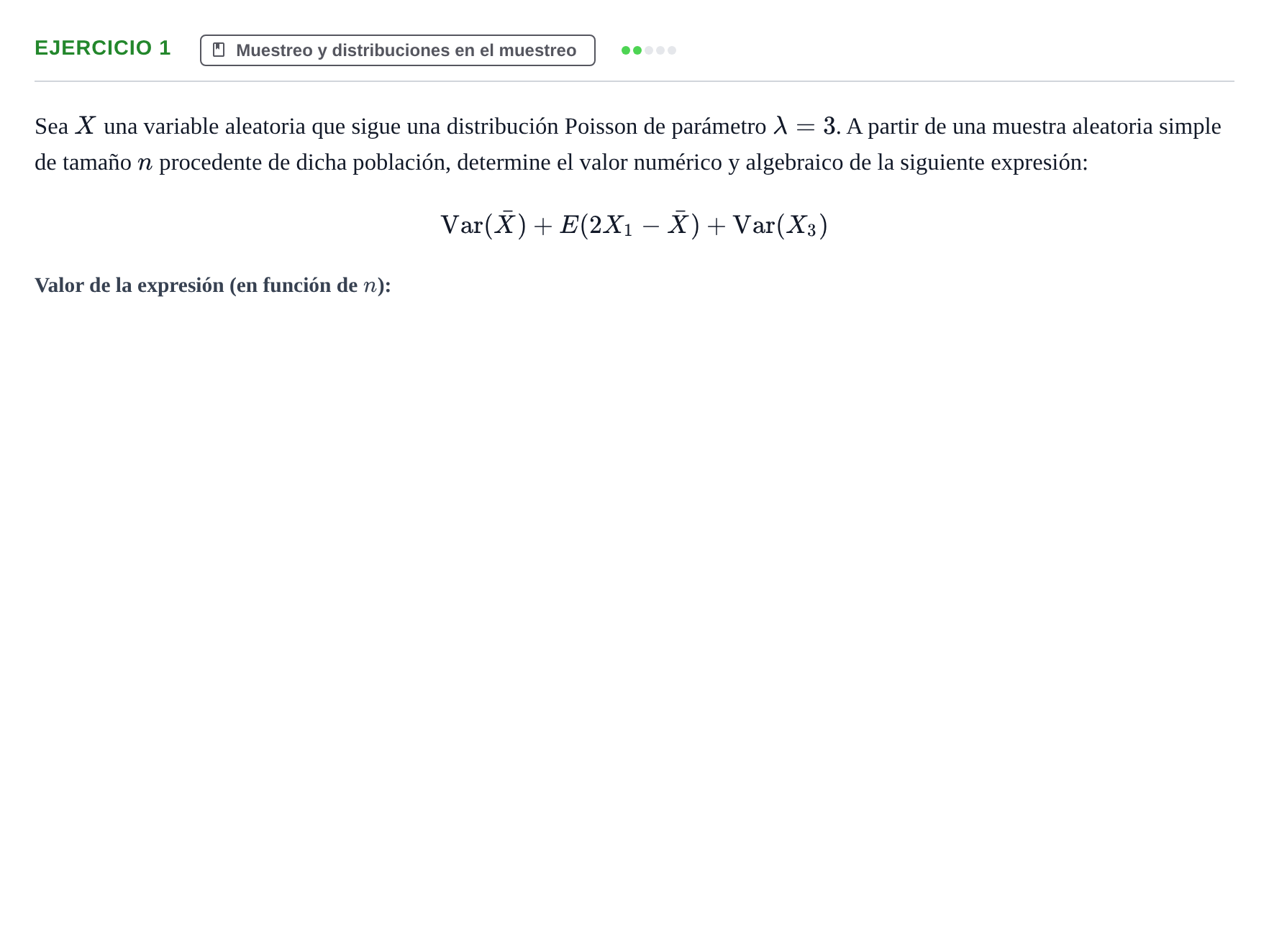 Enunciado: Ejercicio 1 · Estadística II UB Examen Parcial 2. Estadística II