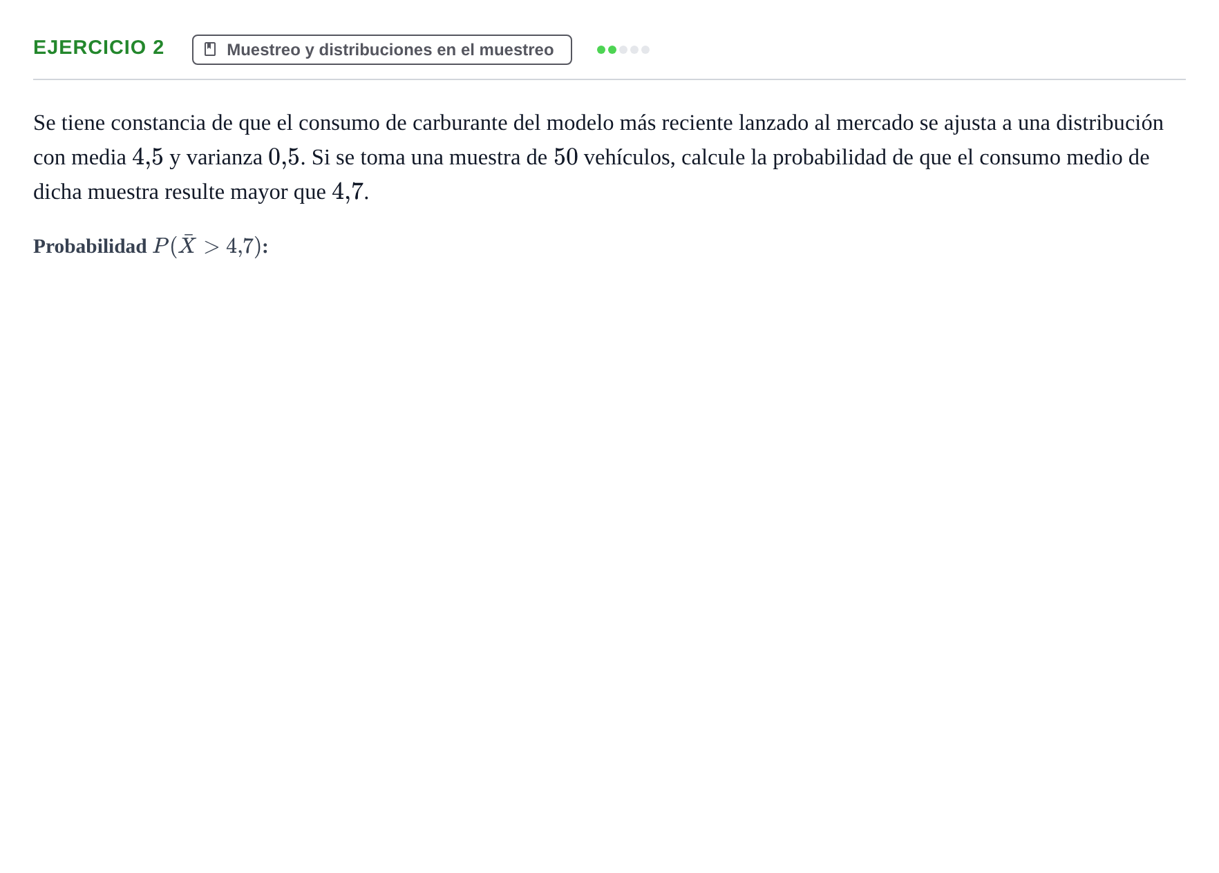 Enunciado: Ejercicio 2 · Estadística II UB Examen Parcial 2. Estadística II