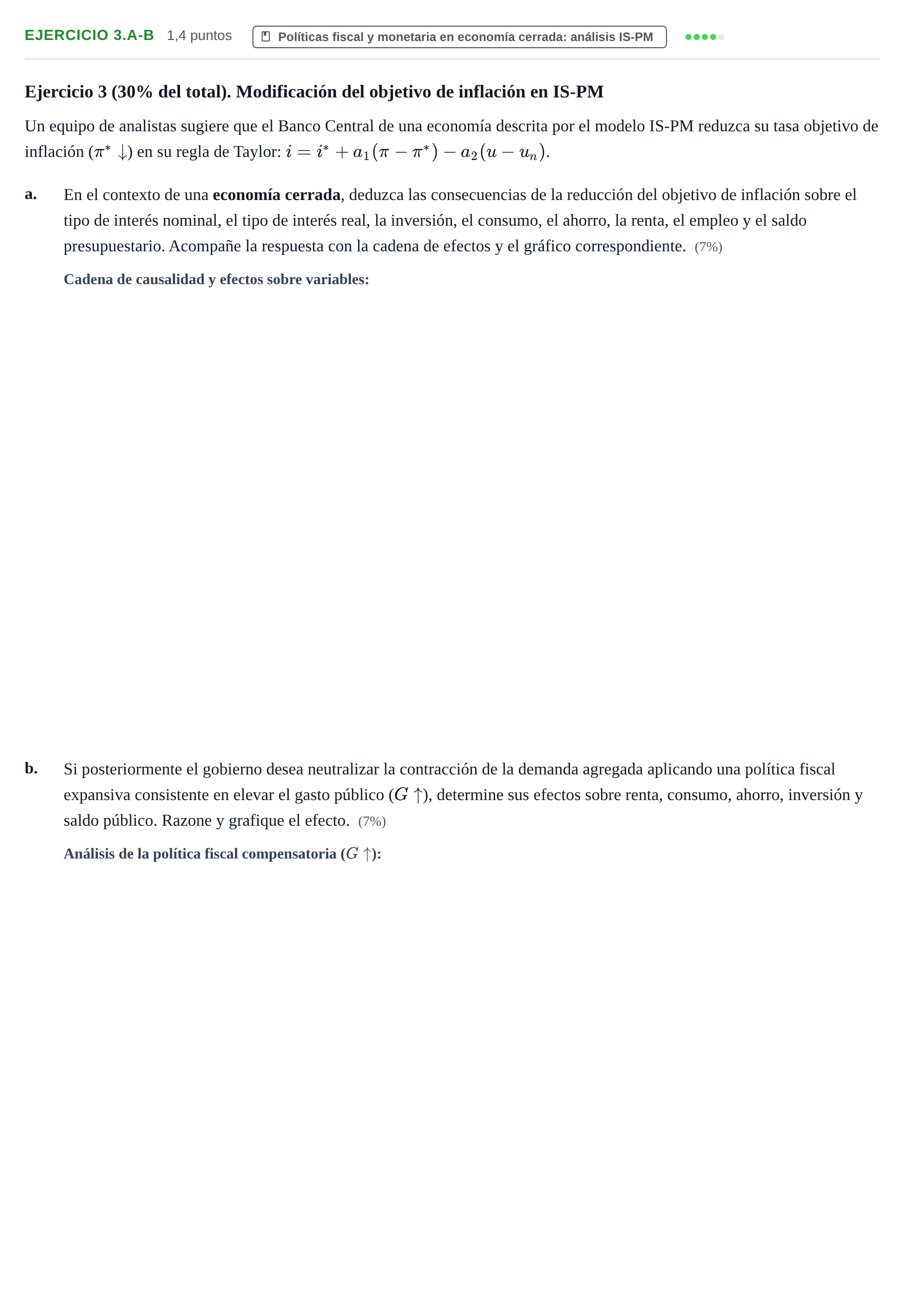 Enunciado: Ejercicio 3.a-b - Políticas fiscal y monetaria en… · Macroeconomía UB 2025