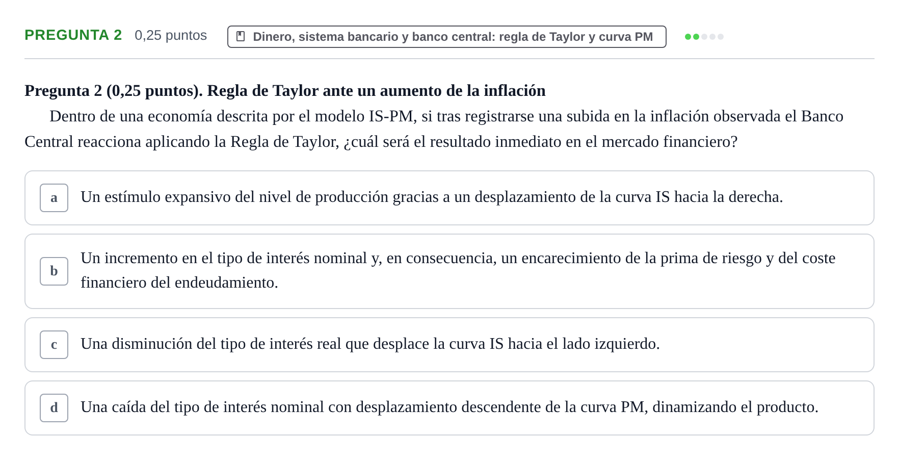 Enunciado: Pregunta 2 · Macroeconomía UB 2025