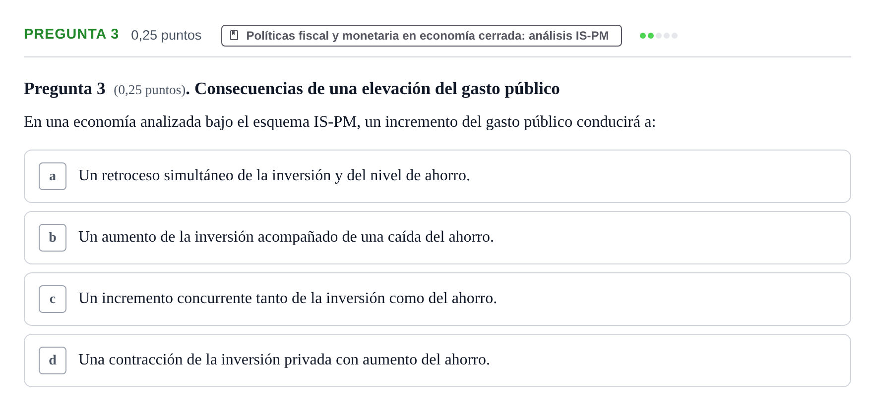 Enunciado: Pregunta 3 · Macroeconomía UB 2025