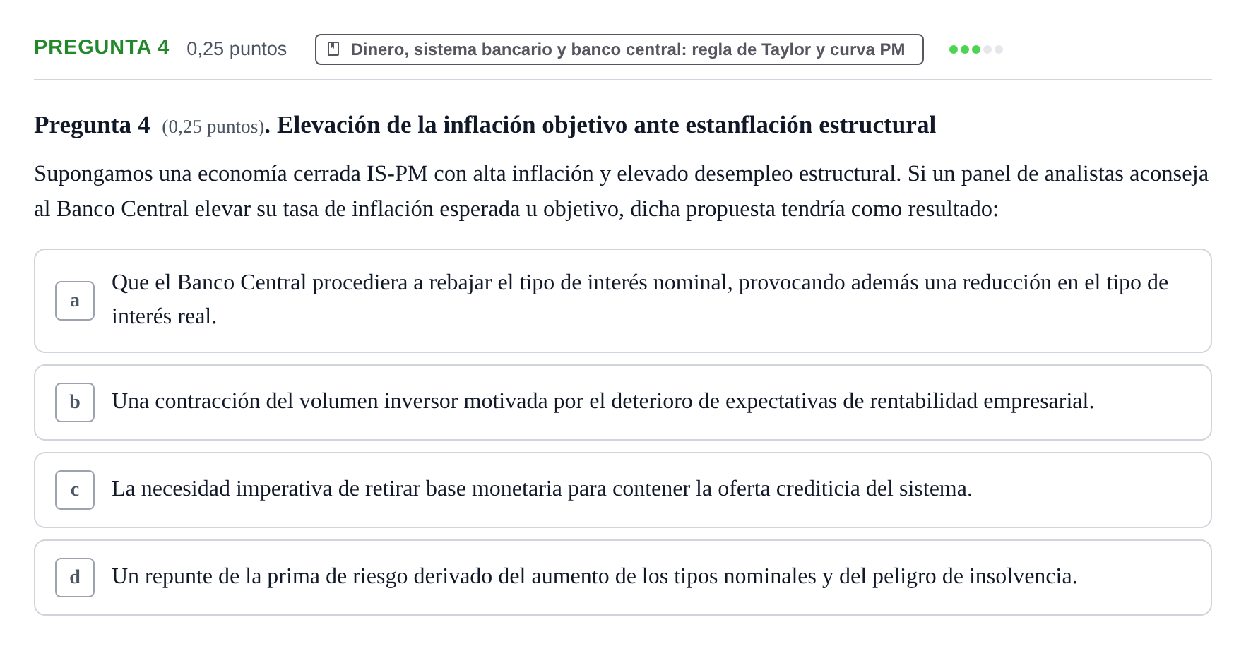 Enunciado: Pregunta 4 · Macroeconomía UB 2025