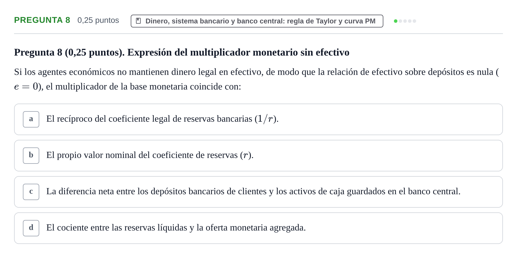 Enunciado: Pregunta 8 · Macroeconomía UB 2025
