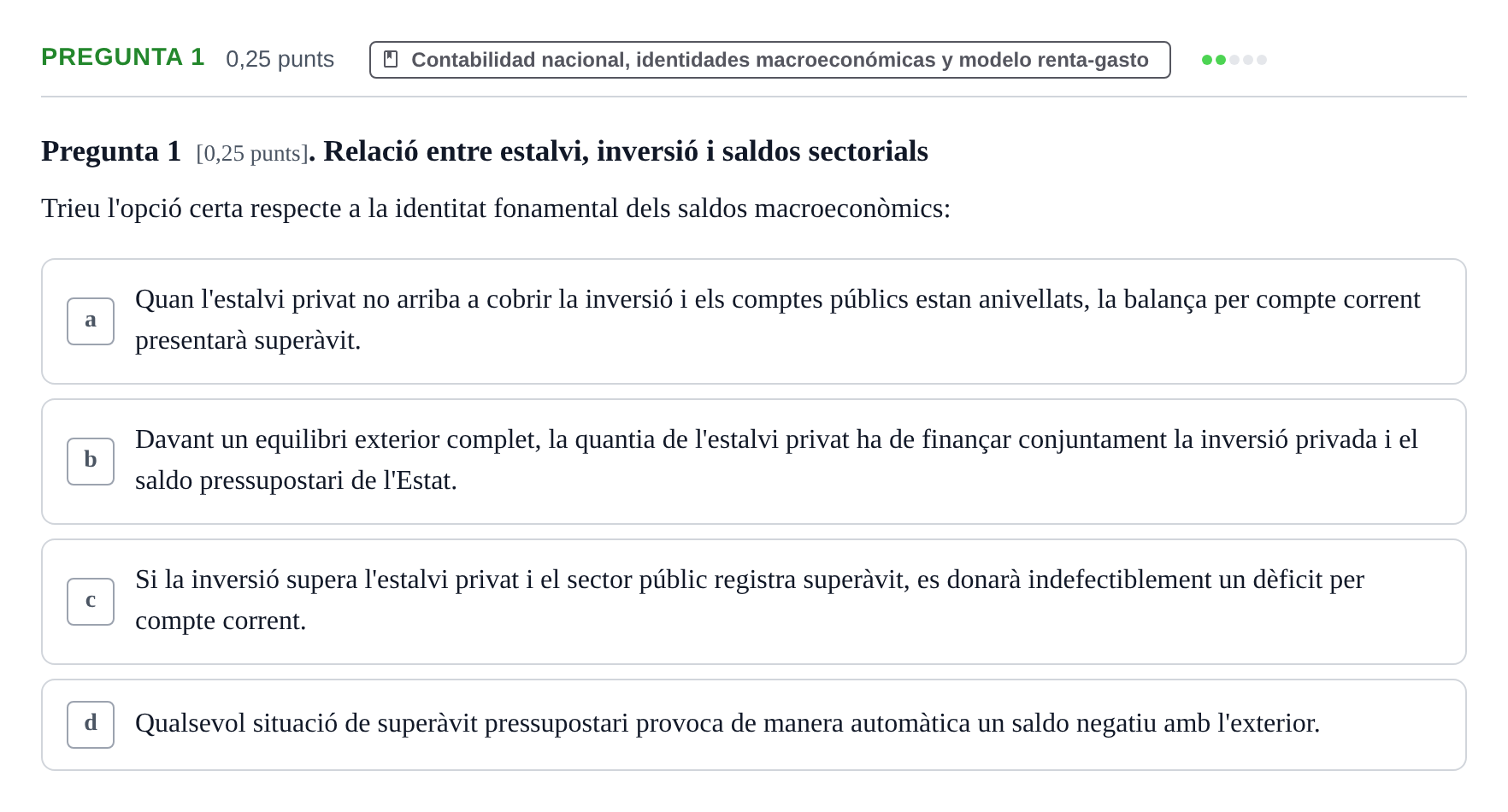 Enunciado: Pregunta 1 · Macroeconomía UB Juny 2024