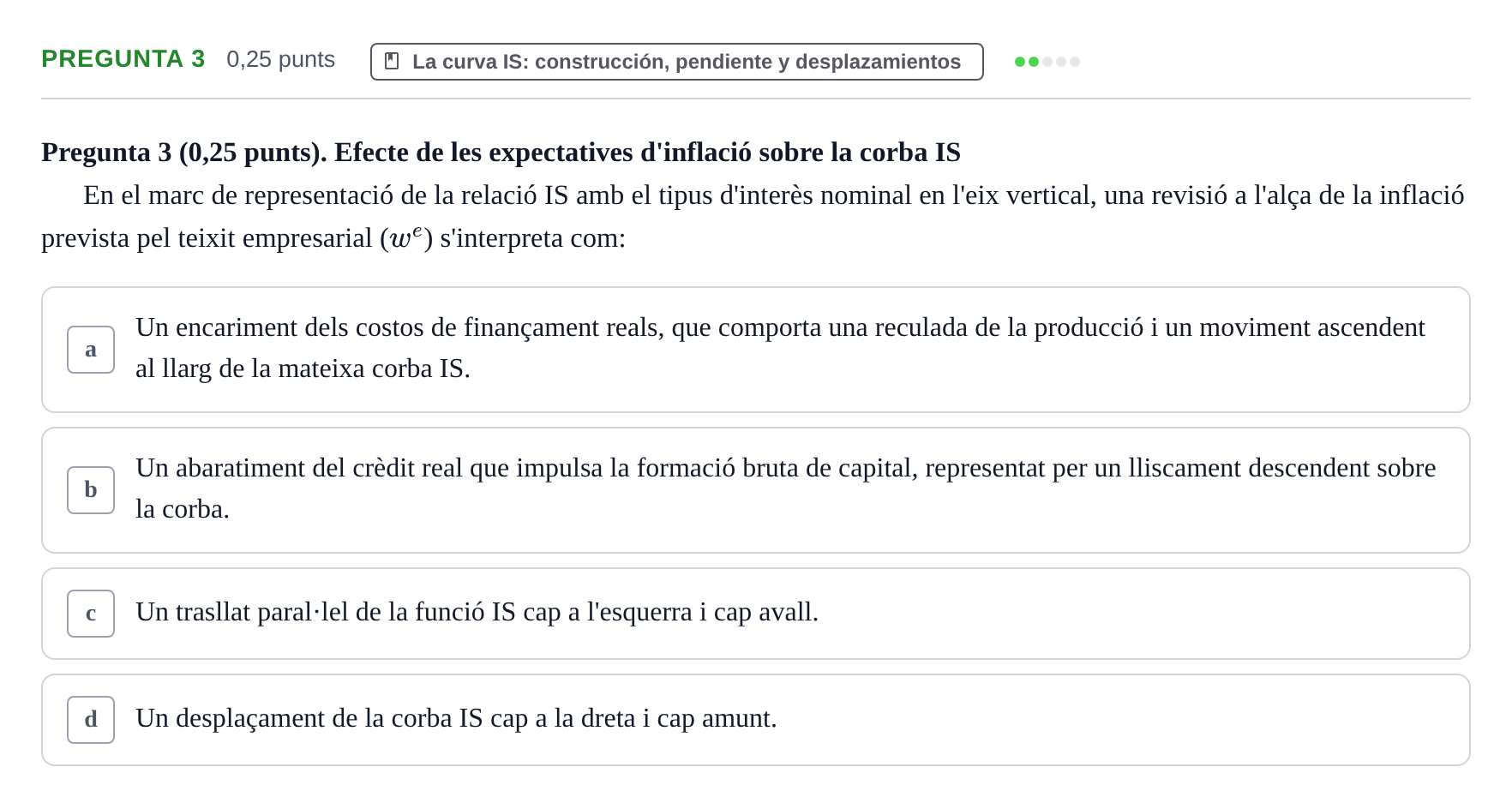 Enunciado: Pregunta 3 · Macroeconomía UB Juny 2024