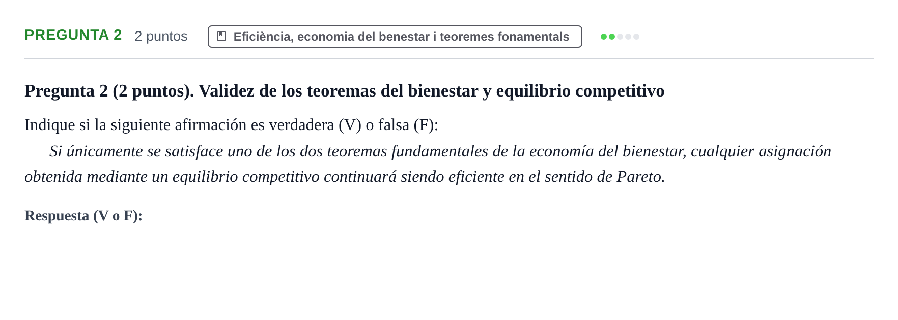 Enunciado: Pregunta 2 · Economia del Sector Públic UB Examen Final. Economía del Sector Público