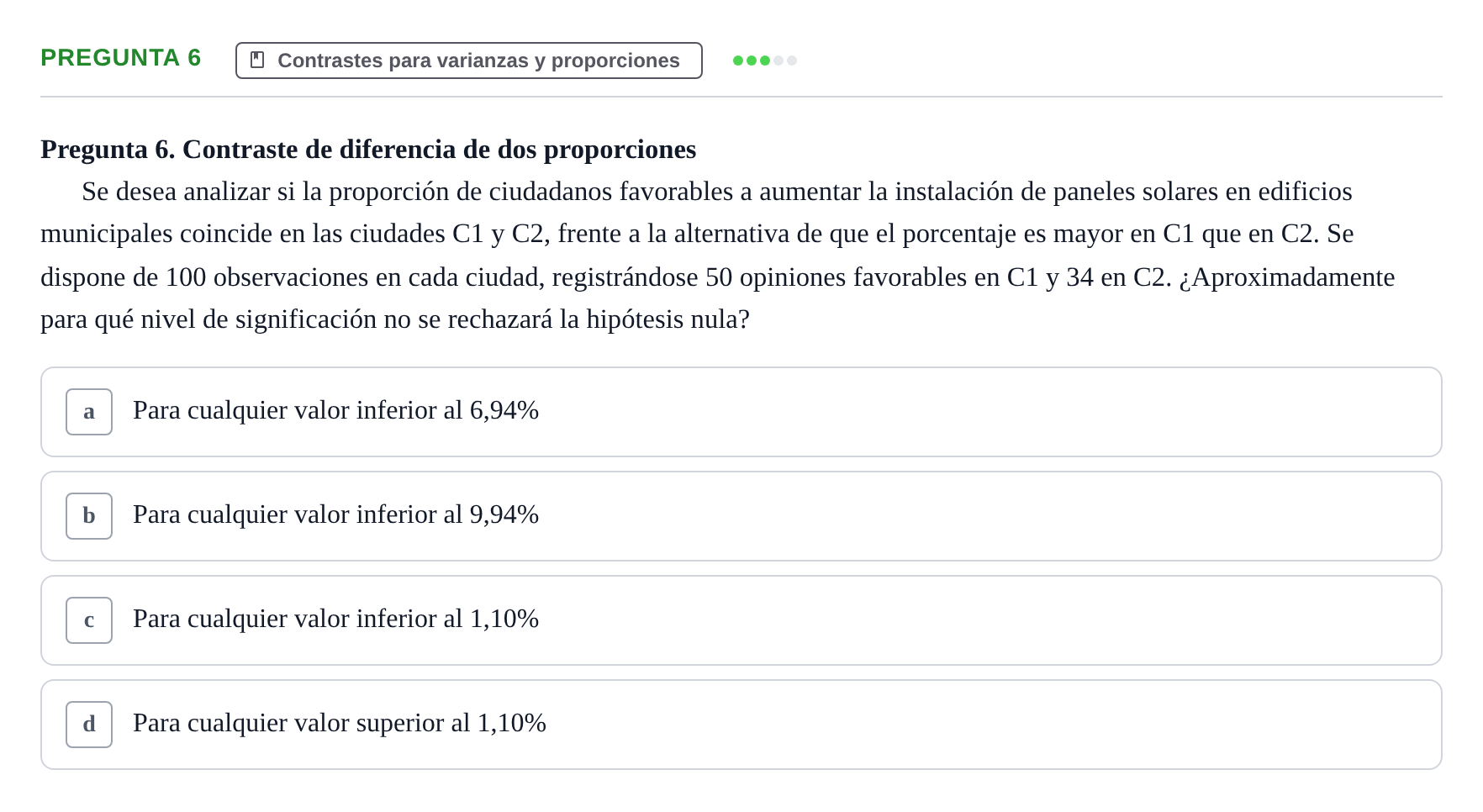 Enunciado: Pregunta 6 · Estadística II UB Juny 2025