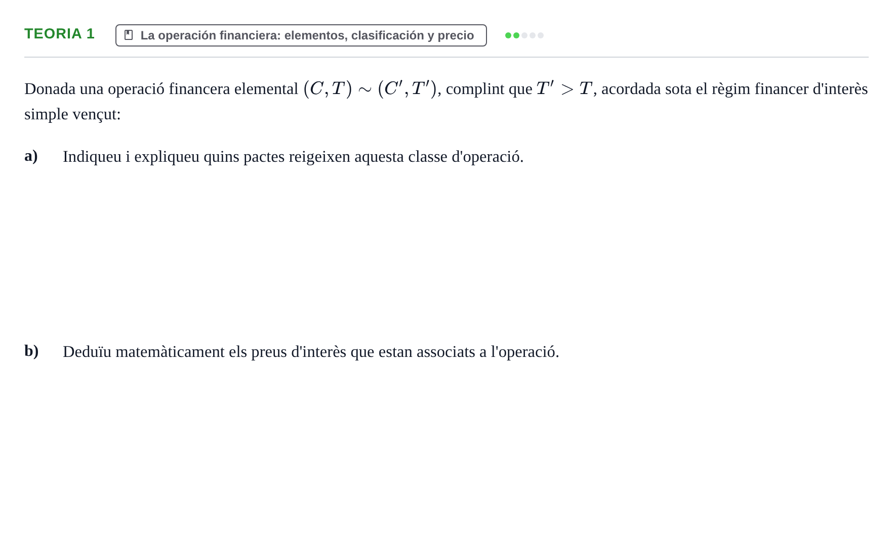 Enunciado: Ejercicio Teoria 1 · Matemàtica Financera UB Exemples 2018