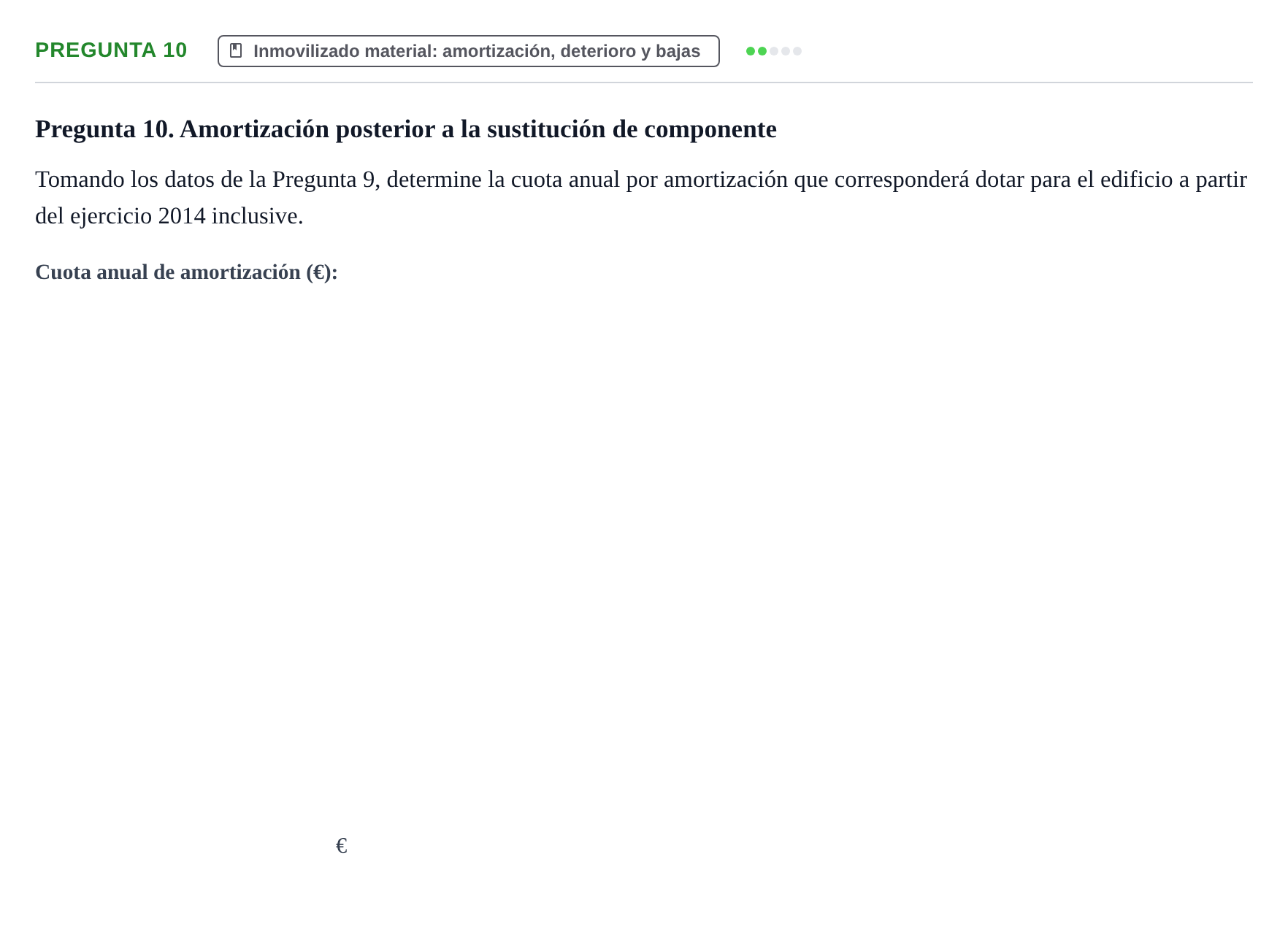 Enunciado: Pregunta 10 · Comptabilitat II UB 2014