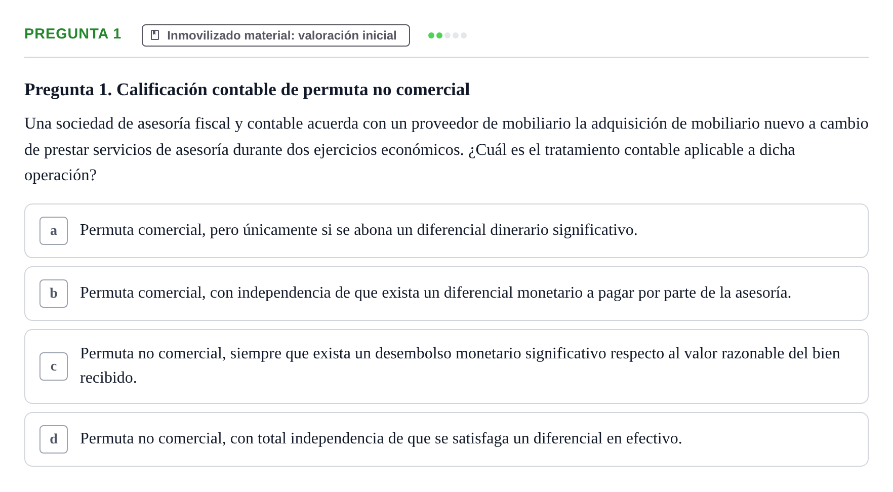 Enunciado: Pregunta 1 · Comptabilitat II UB 2014