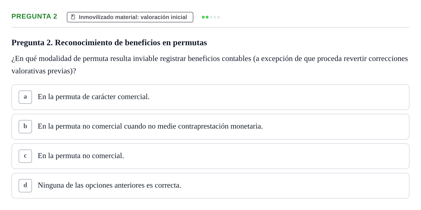 Enunciado: Pregunta 2 · Comptabilitat II UB 2014