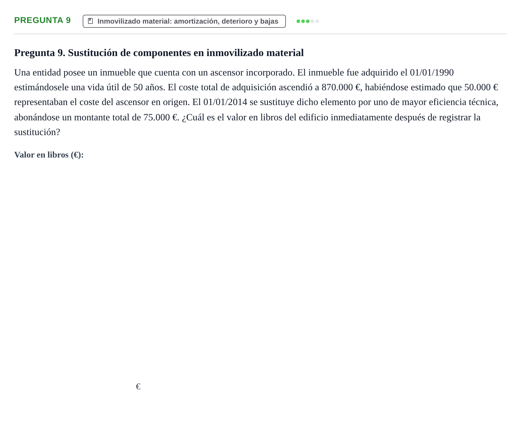 Enunciado: Pregunta 9 · Comptabilitat II UB 2014