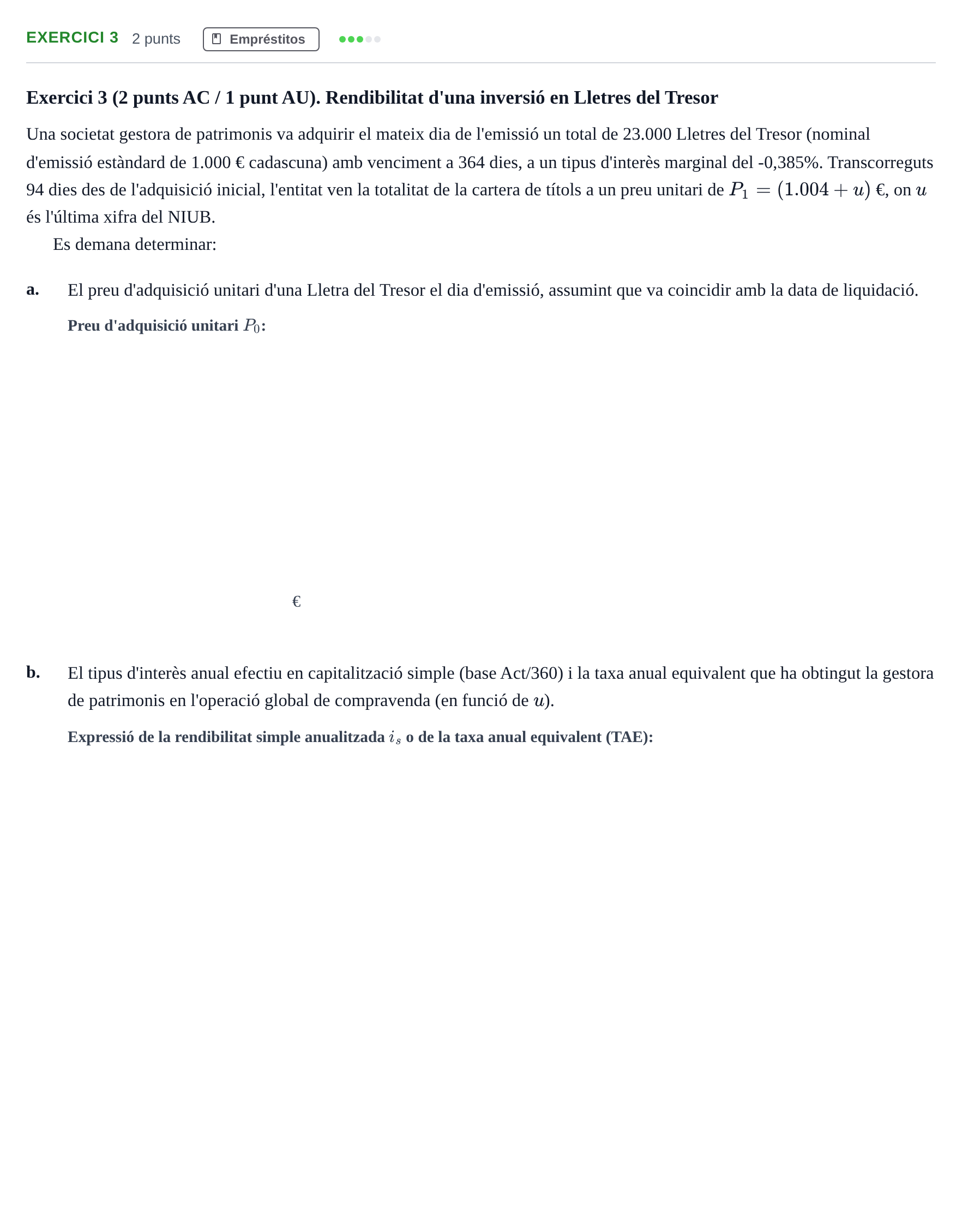 Enunciado: Exercici 3 · Matemàtica Financera UB 2019