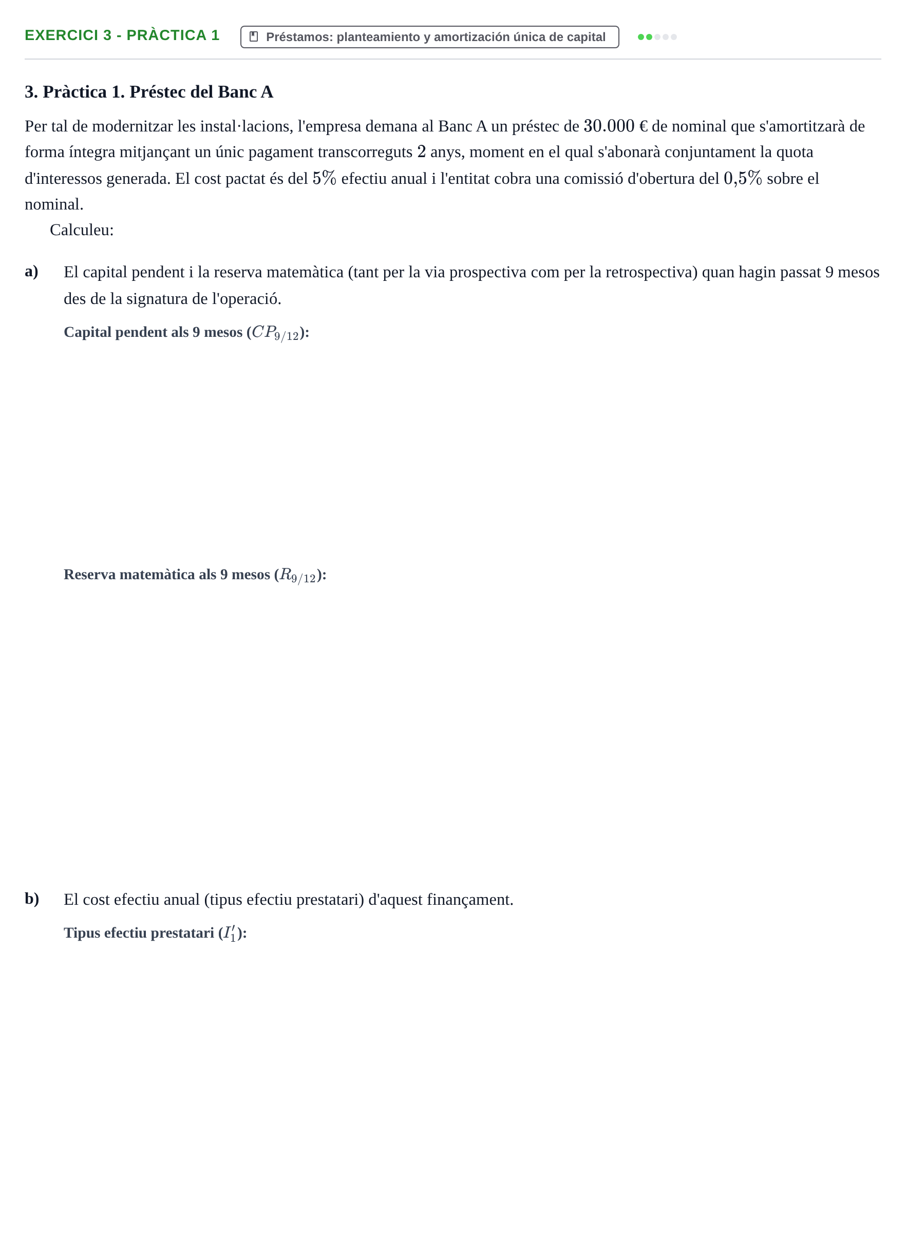 Enunciado: Ejercicio 3 - Pràctica 1 · Matemàtica Financera UB Exemples