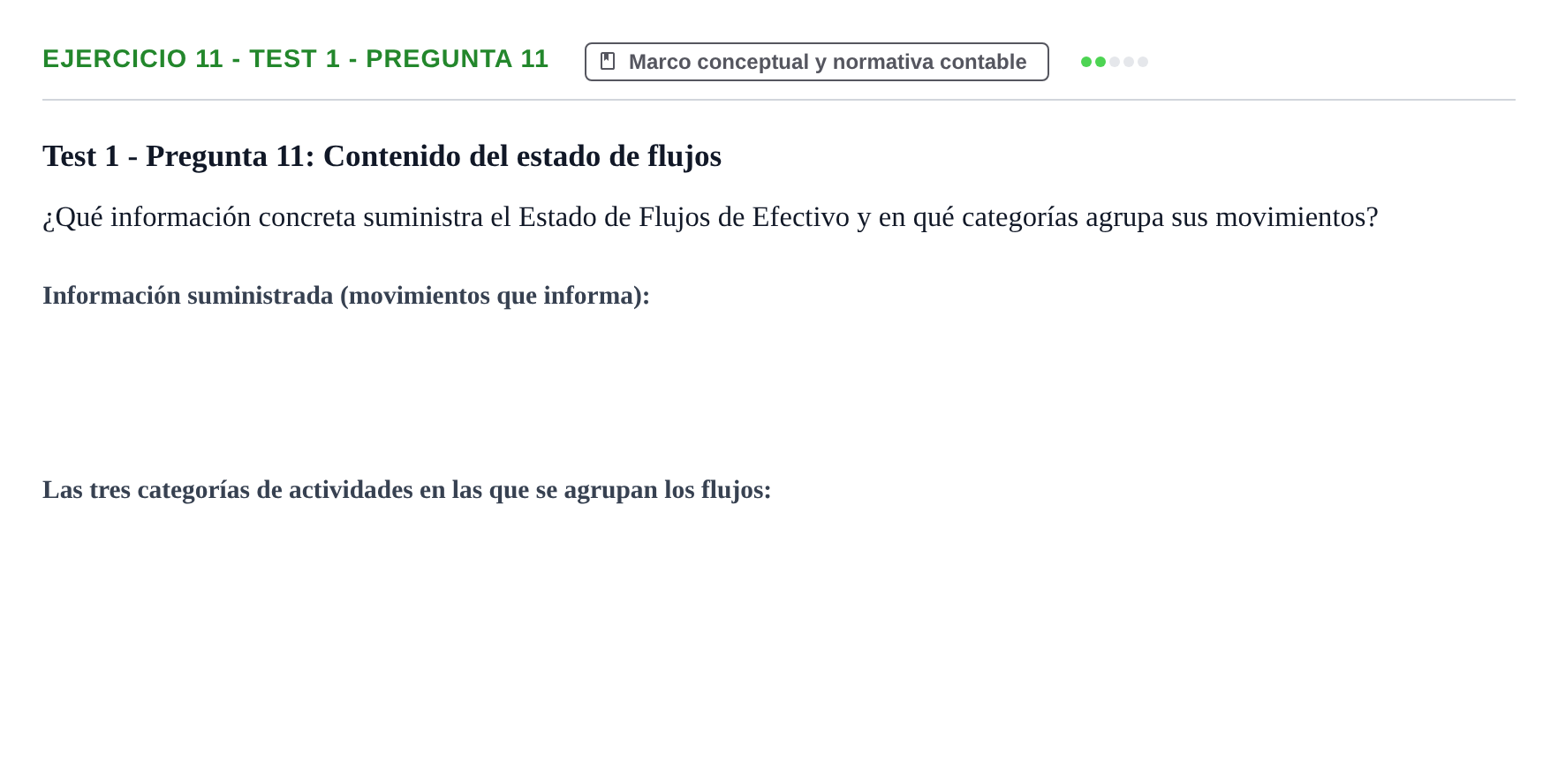 Enunciado: Ejercicio 11 - Test 1 - Pregunta 11 · Comptabilitat II UB Cuestionario de Evaluación Continua: Reforma Contable, Inmovilizado y Arrendamientos