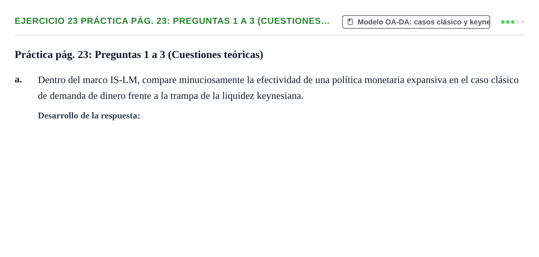 Enunciado: Ejercicio 23 Práctica pág. 23: Preguntas 1 a 3 (Cuestiones… · Macroeconomía UB Recopilación de exámenes finales y parciales de Macroeconomía (Parte 1)