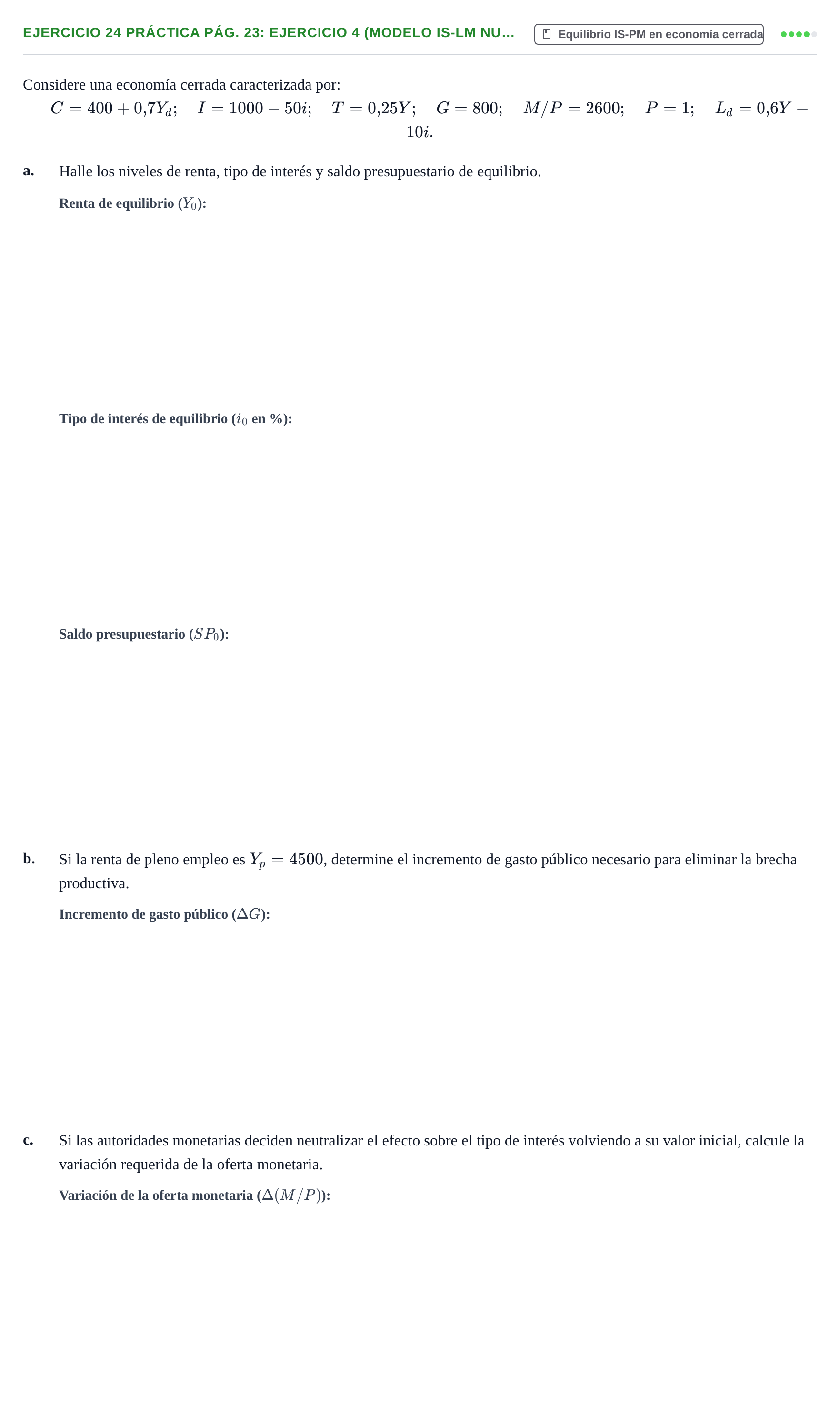 Enunciado: Ejercicio 24 Práctica pág. 23: Ejercicio 4 (Modelo IS-LM nu… · Macroeconomía UB Recopilación de exámenes finales y parciales de Macroeconomía (Parte 1)