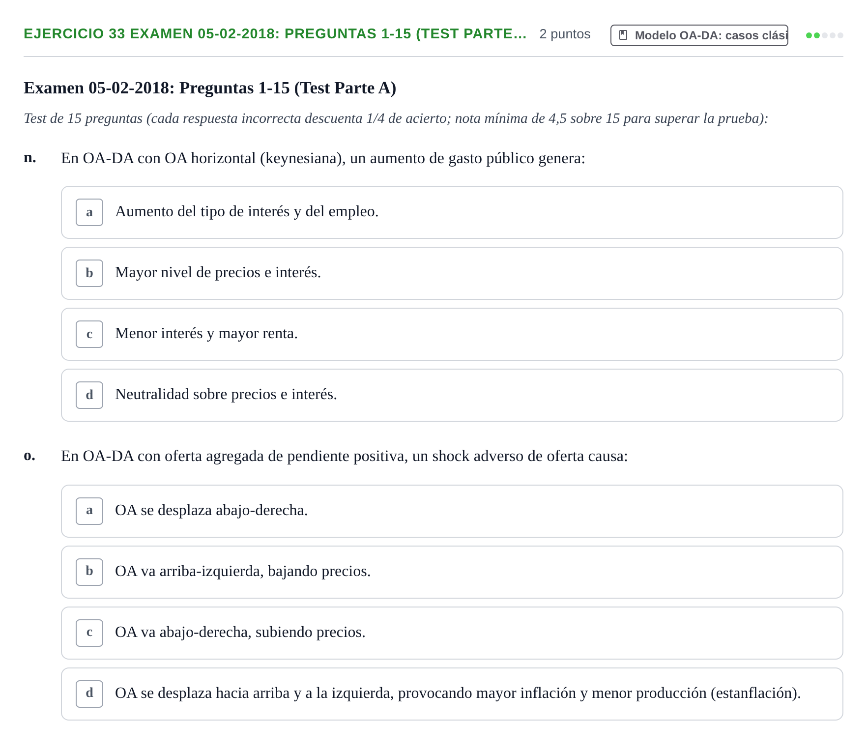 Enunciado: Ejercicio 33 Examen 05-02-2018: Preguntas 1-15 (Test Parte… · Macroeconomía UB Recopilación de exámenes finales y parciales de Macroeconomía (Parte 1)