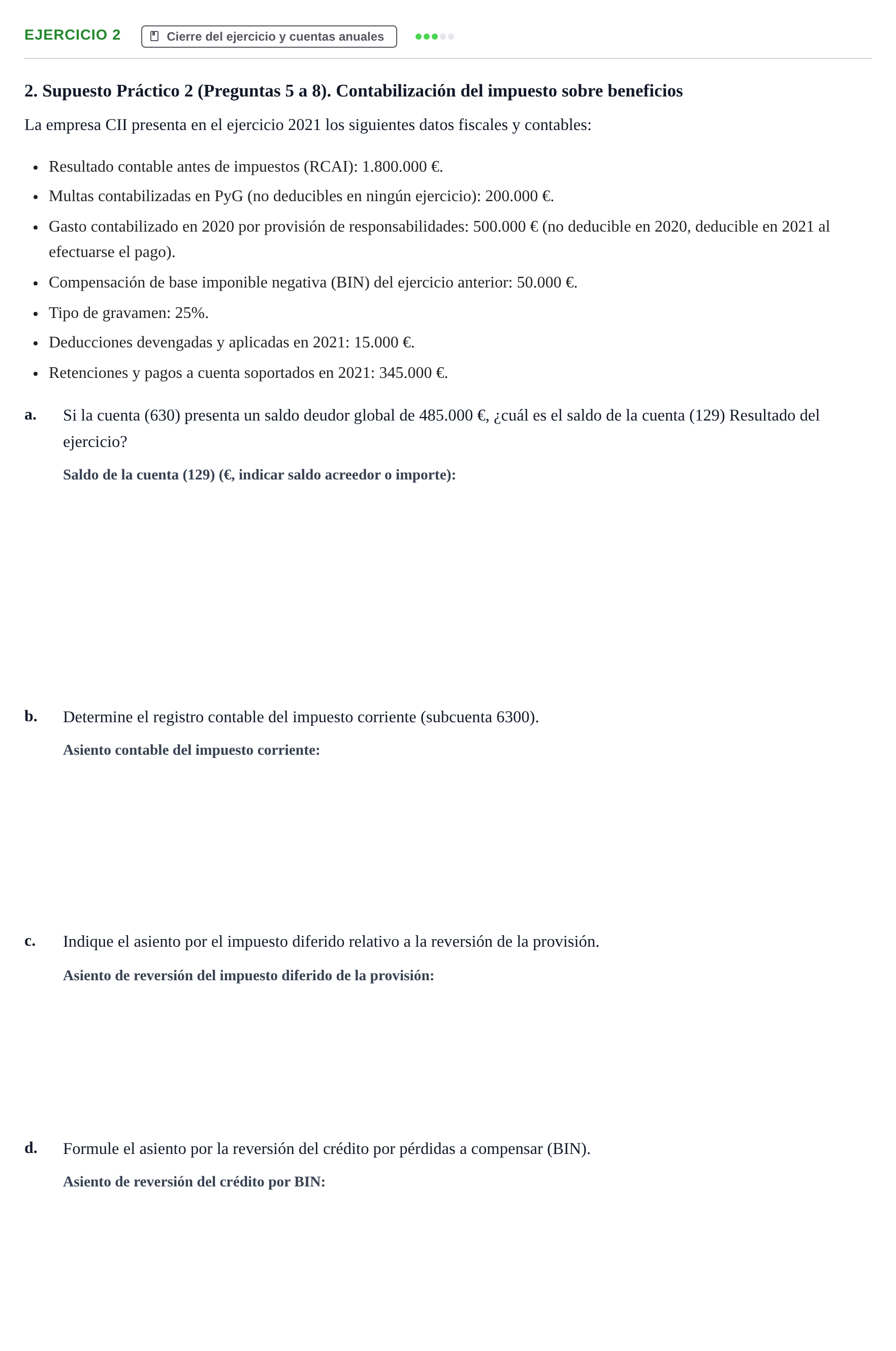 Enunciado: Problema 2 · Comptabilitat II UB 2021