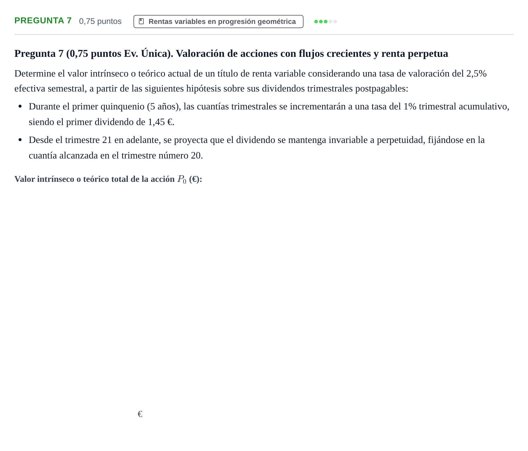 Enunciado: Pregunta 7 · Matemàtica Financera UB Juny 2024