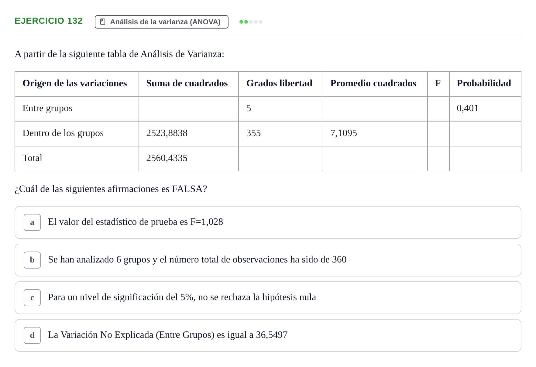 Enunciado: Problema 132 · Estadística II UB Colección de exámenes resueltos de Estadística II (Parte 1)