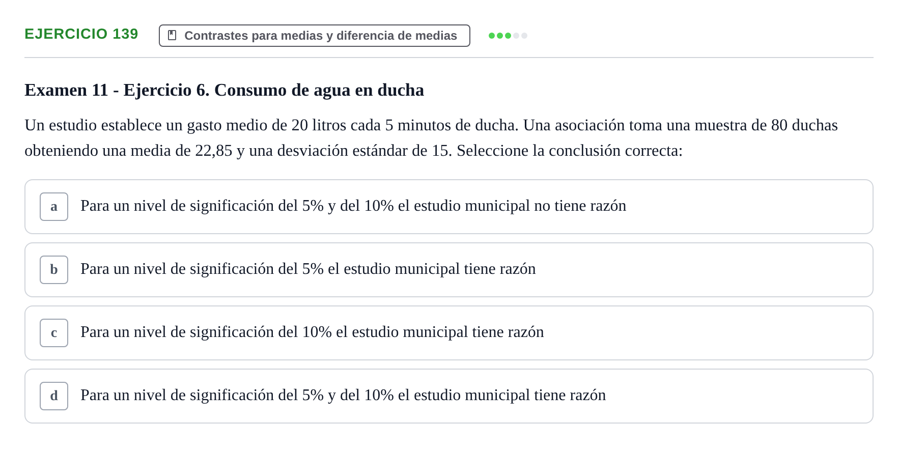 Enunciado: Problema 139 · Estadística II UB Colección de exámenes resueltos de Estadística II (Parte 1)