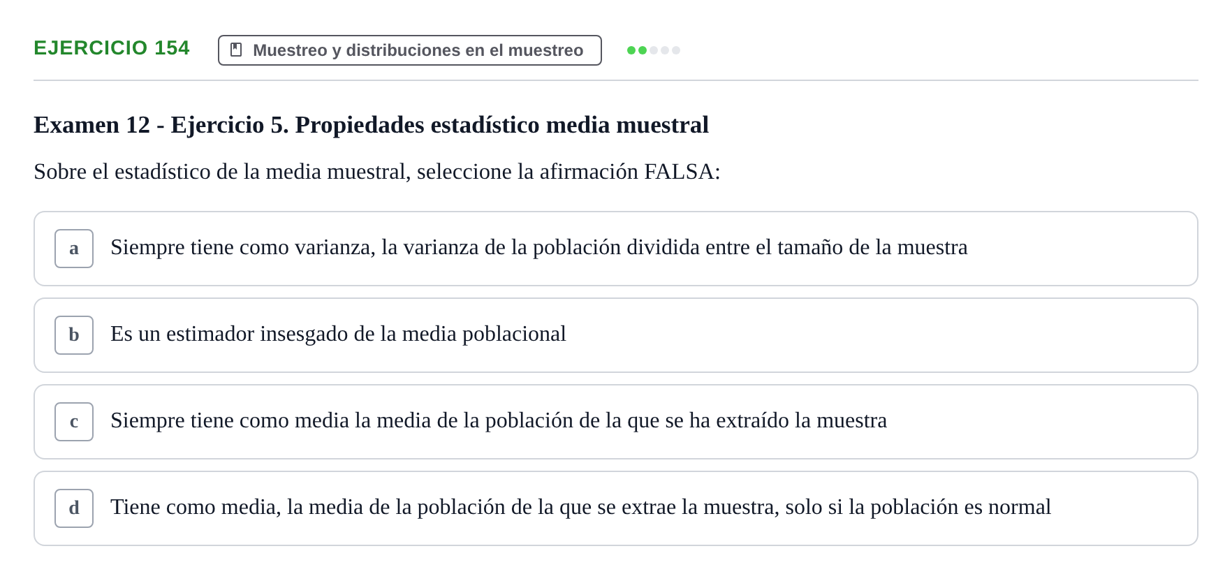 Enunciado: Problema 154 · Estadística II UB Colección de exámenes resueltos de Estadística II (Parte 1)