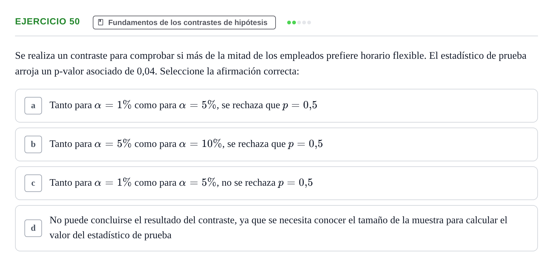 Enunciado: Problema 50 · Estadística II UB Colección de exámenes resueltos de Estadística II (Parte 1)