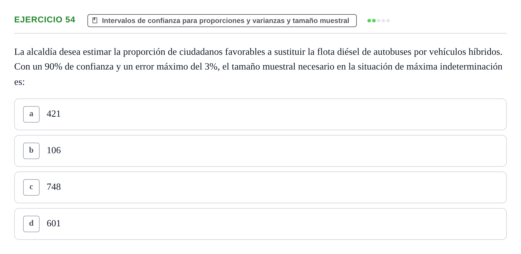 Enunciado: Problema 54 · Estadística II UB Colección de exámenes resueltos de Estadística II (Parte 1)